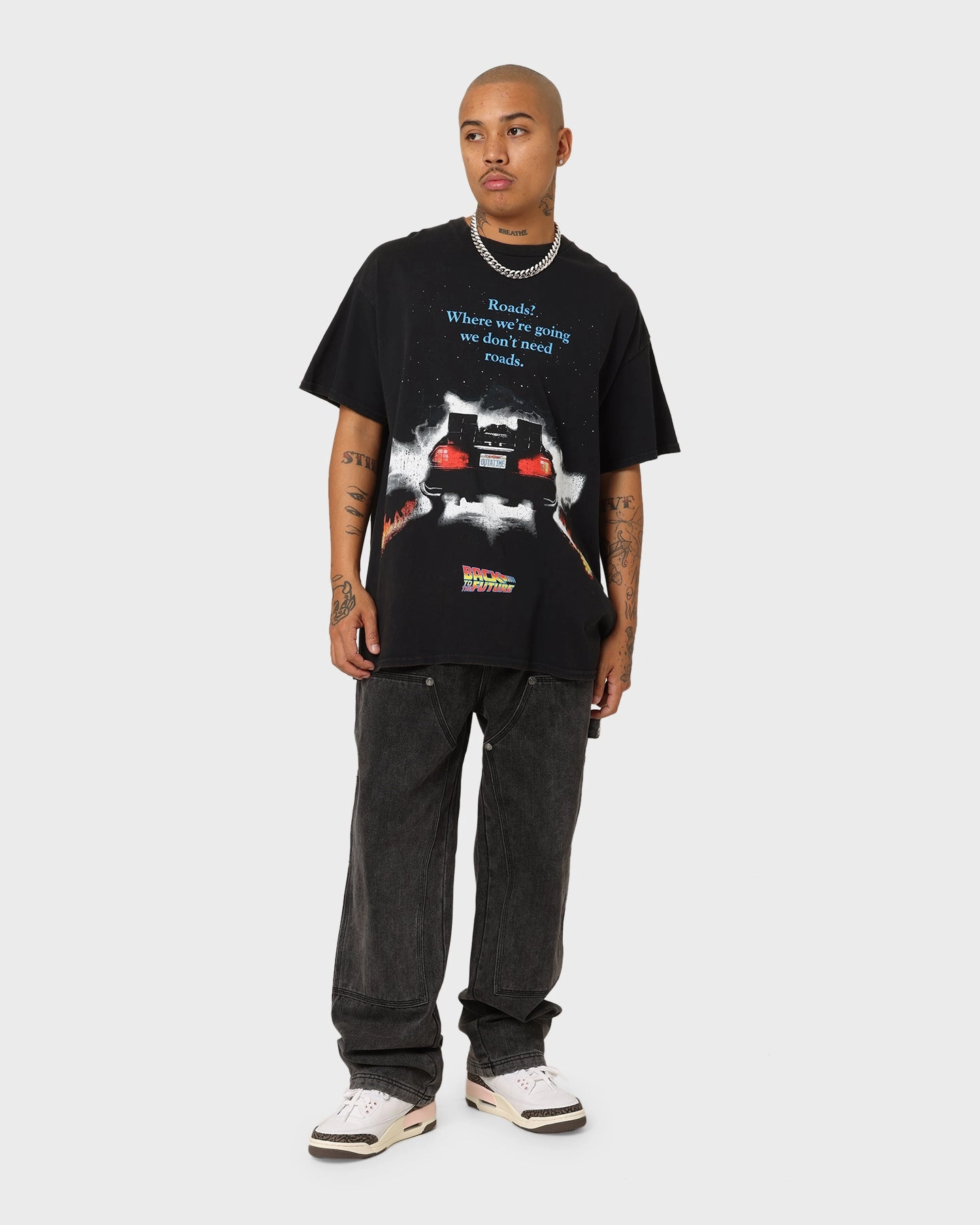 AllWeatherComfort American Thrift X Back To The Future Back To The Future 1 Vintage T-Shirt Washed Black