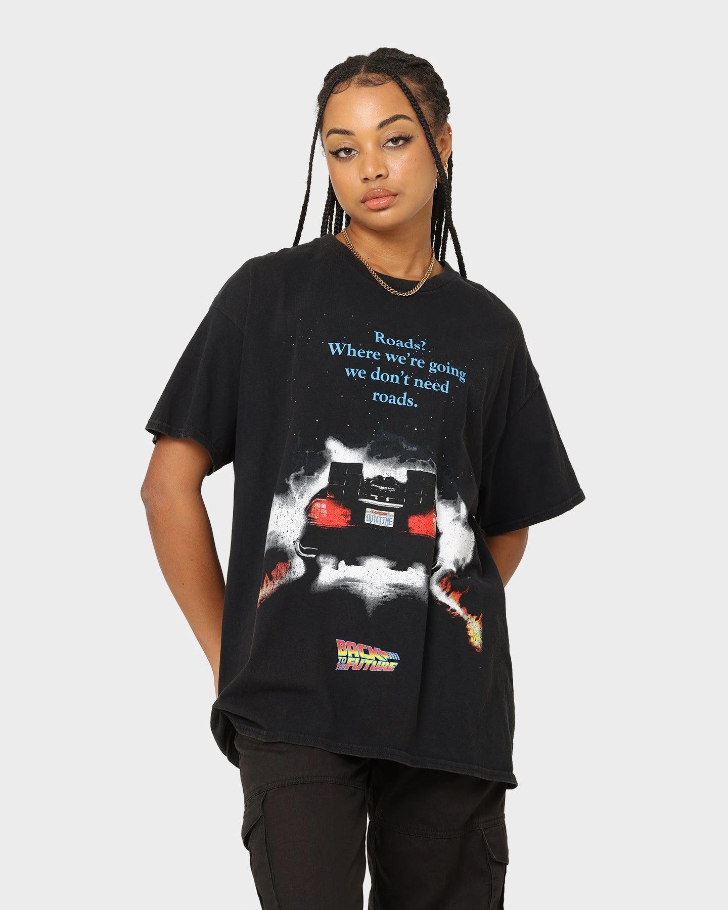 American Thrift X Back To The Future Back To The Future 1 Vintage T-Shirt Washed Black Holiday Wear