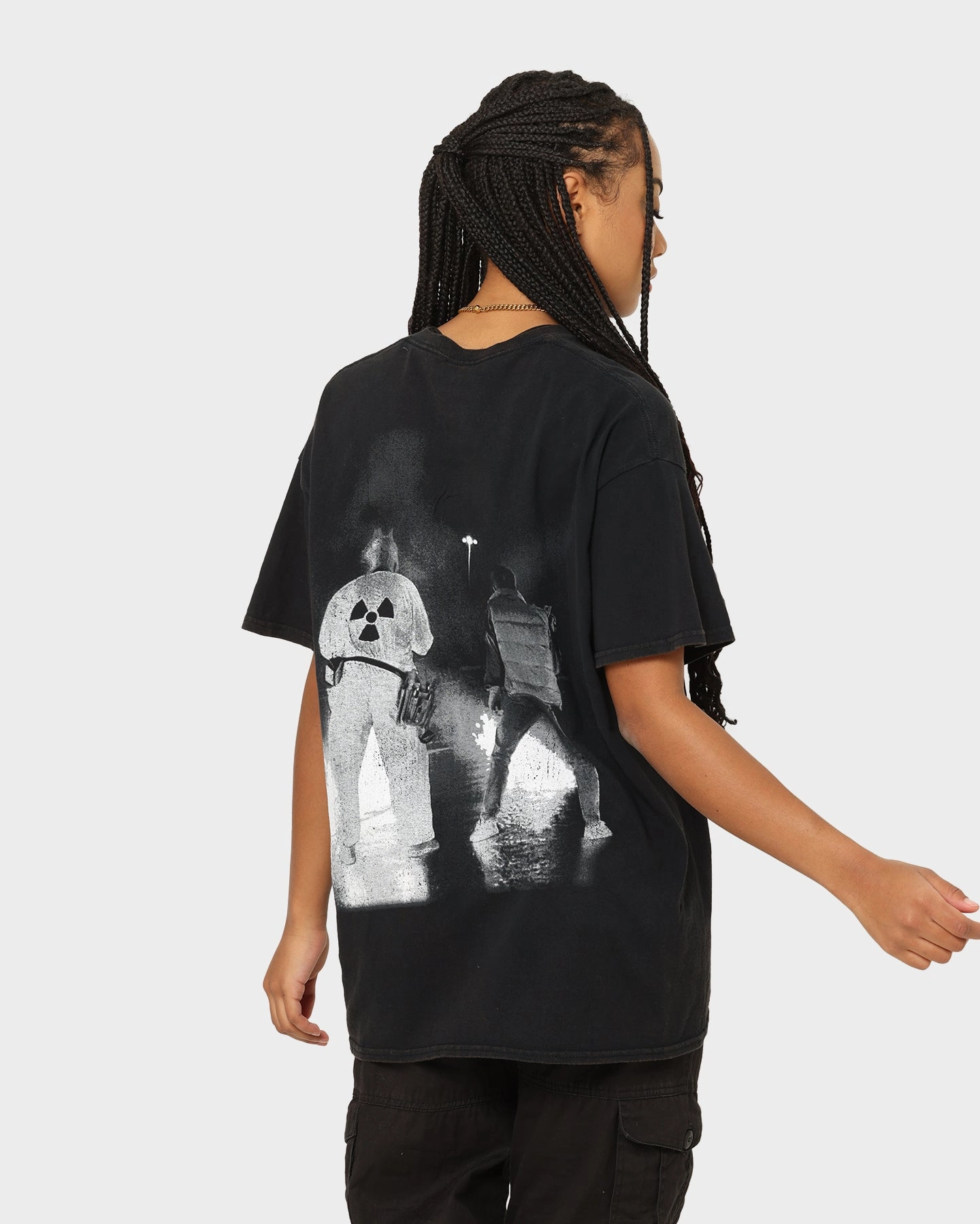 Non Toxic Printing American Thrift X Back To The Future Back To The Future 1 Vintage T-Shirt Washed Black