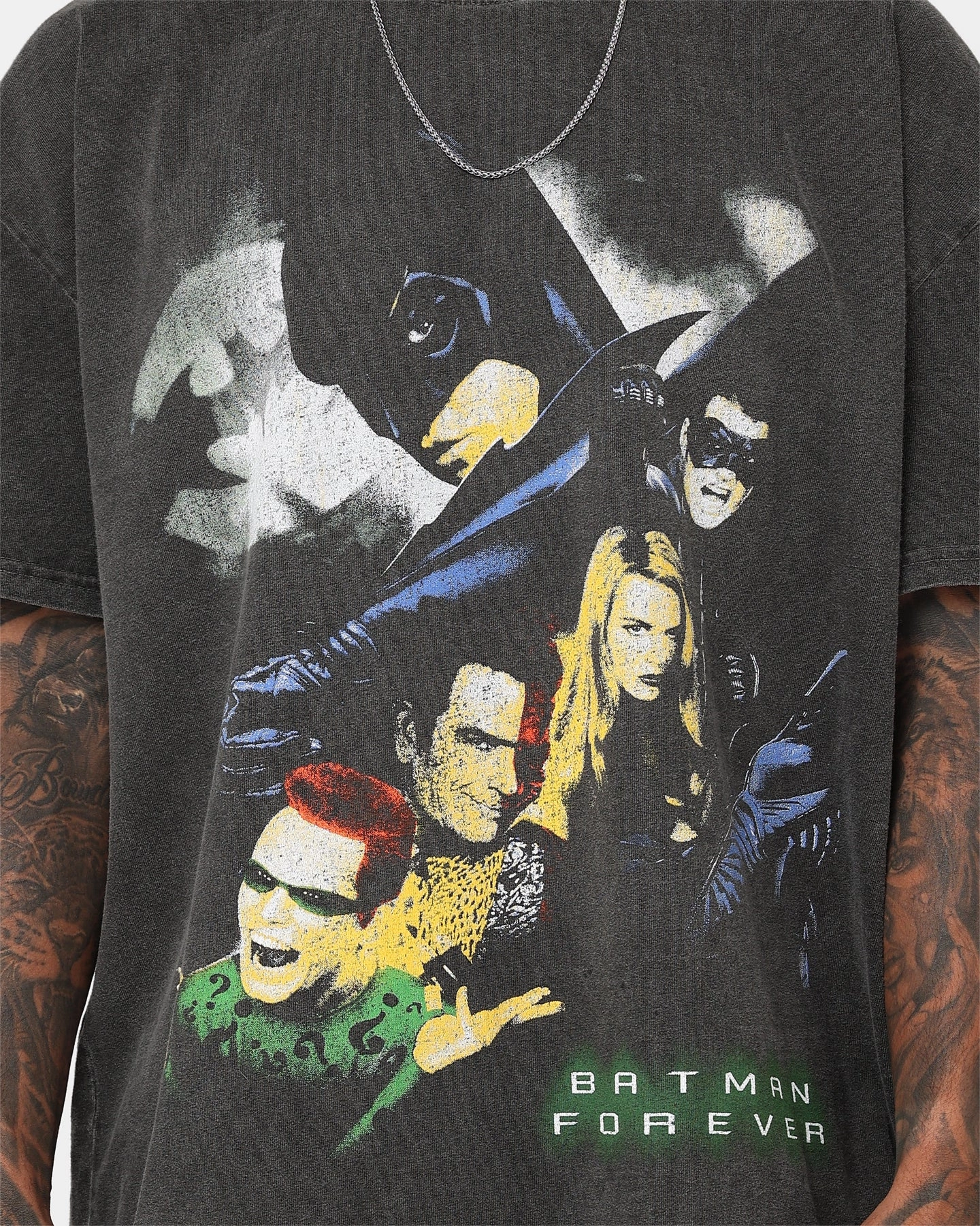 American Thrift X Batman Batman Forever Heavyweight Vintage T-Shirt Black Wash Light Casual