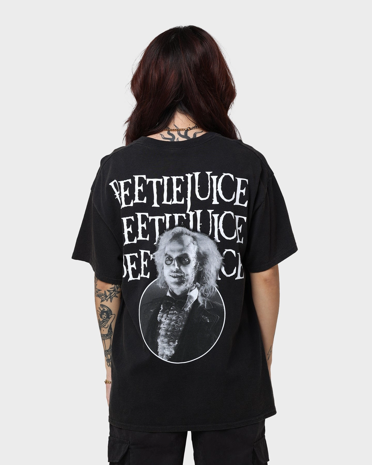 Comfy Layering American Thrift X Beetlejuice Here Lies Vintage T-Shirt Vintage Black