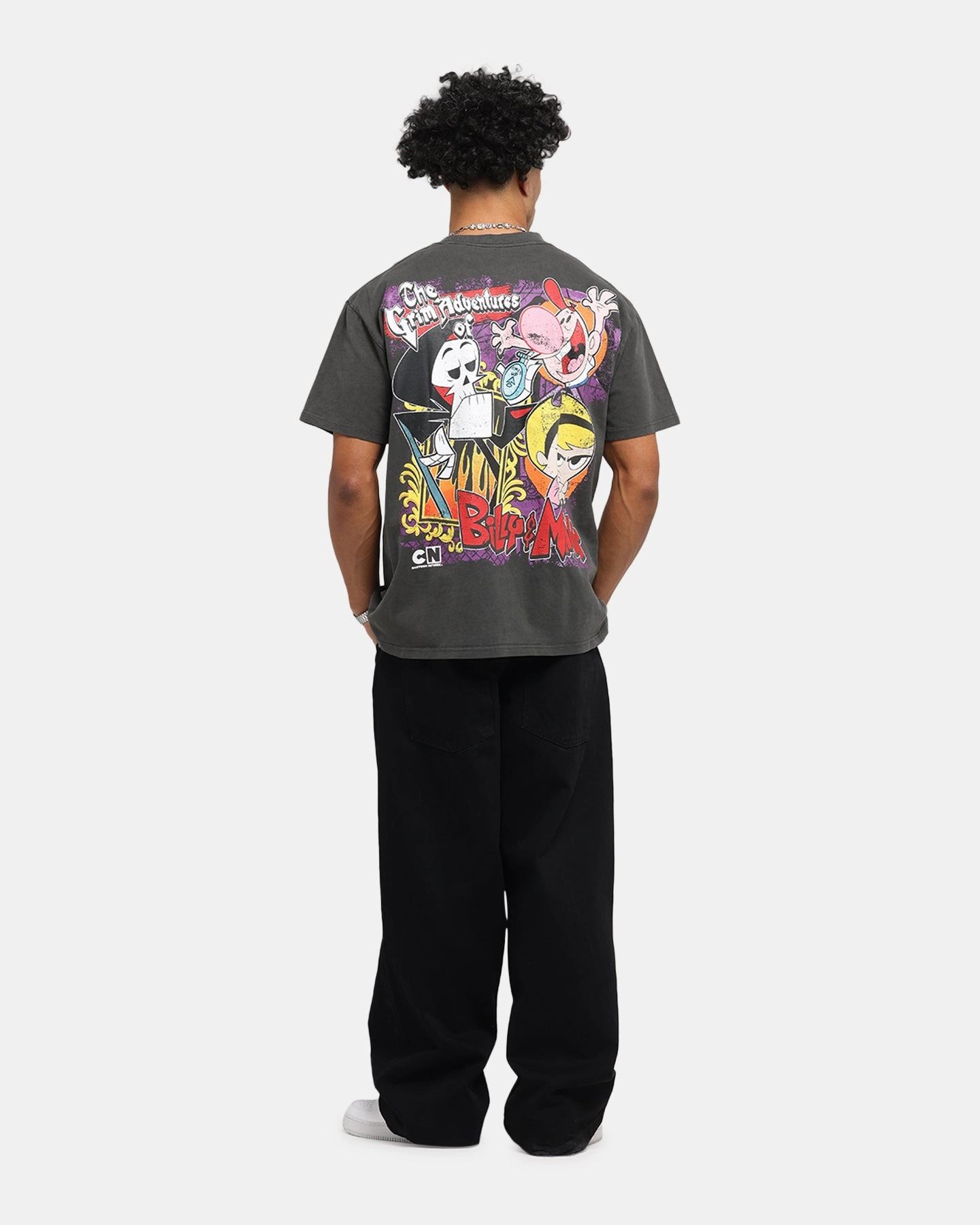 American Thrift X Cartoon Network Grim Adventures Heavy T-Shirt Black Wash Basic Layer Light and Fresh