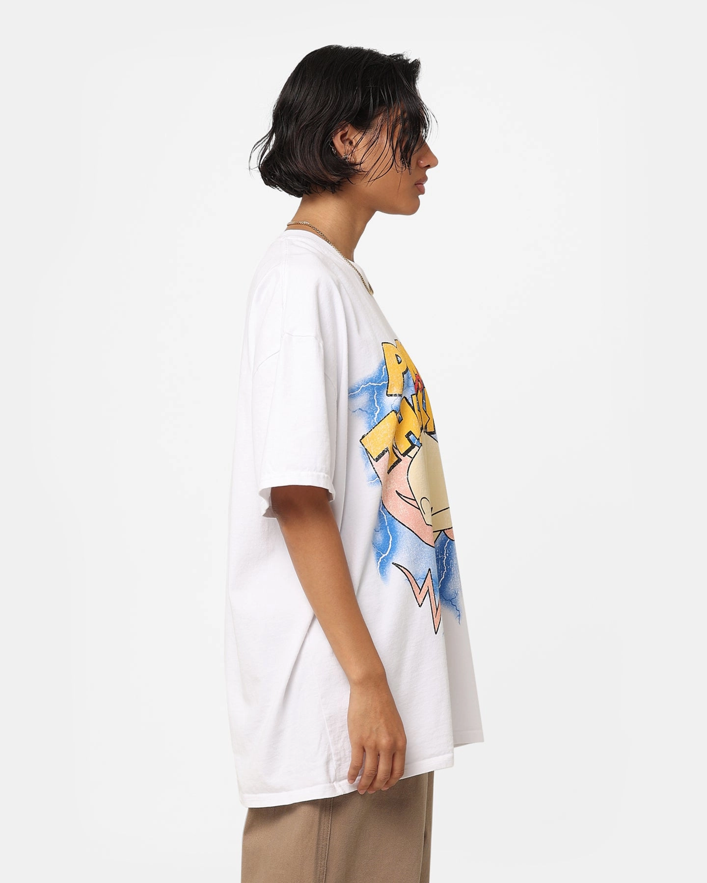 American Thrift X Cartoon Network Pinky & The Brain Heavyweight Vintage T-Shirt White Comfortable And Trendy Low Environmental Impact