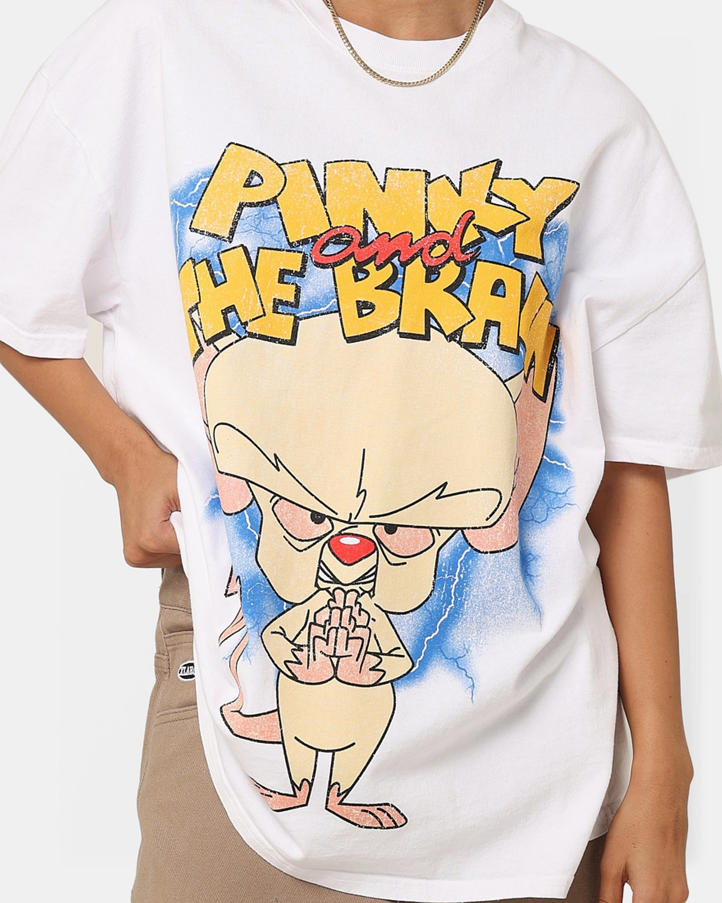 perfect for all-day wear American Thrift X Cartoon Network Pinky & The Brain Heavyweight Vintage T-Shirt White