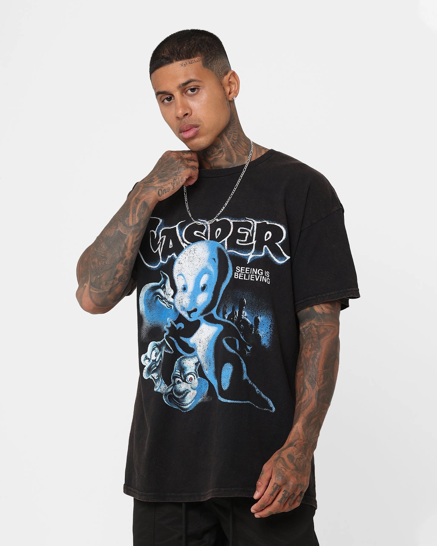 Urban Casual Look Comfy Comfort American Thrift X Casper Casper Vintage T-Shirt Black Wash