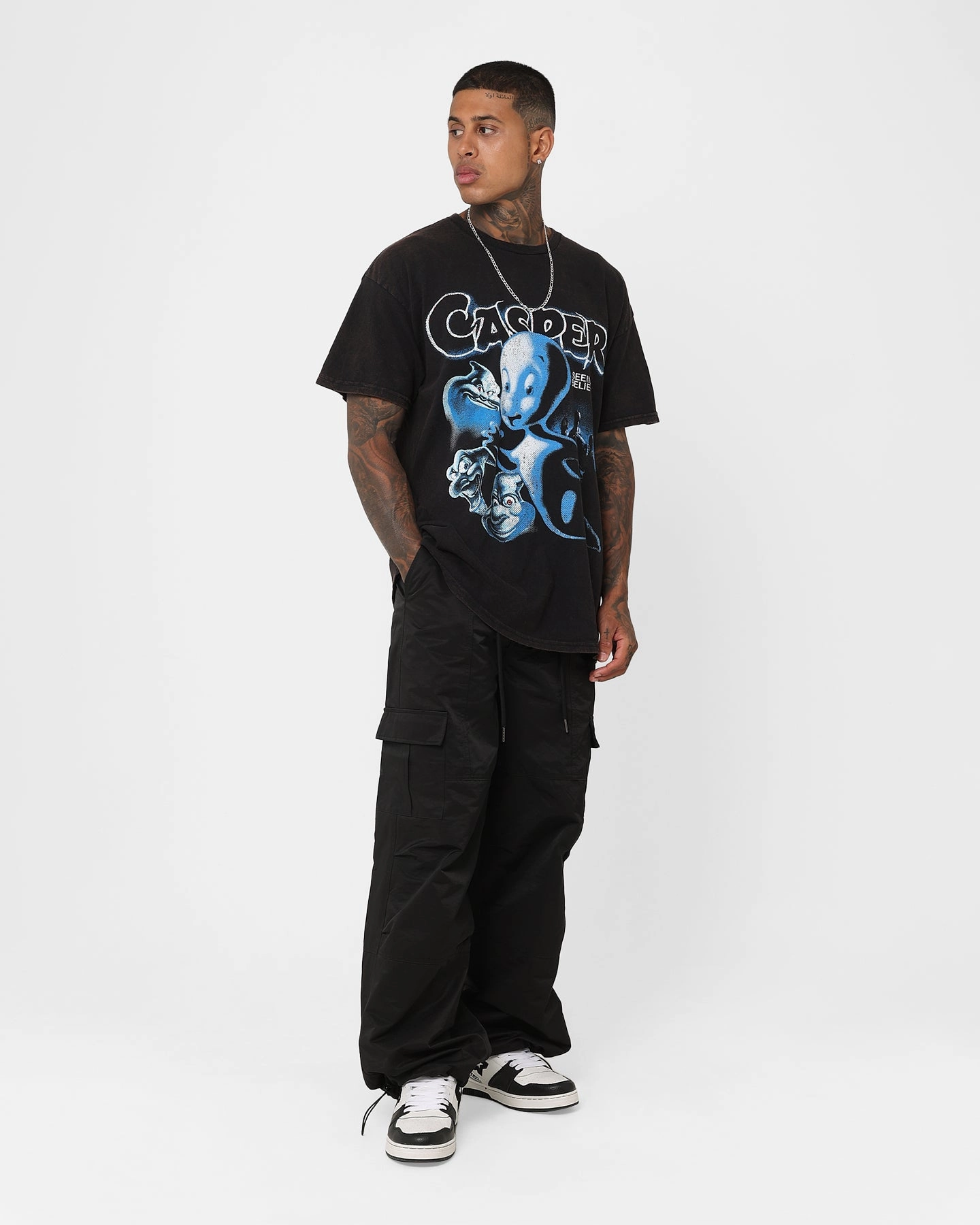 Simple Style American Thrift X Casper Casper Vintage T-Shirt Black Wash