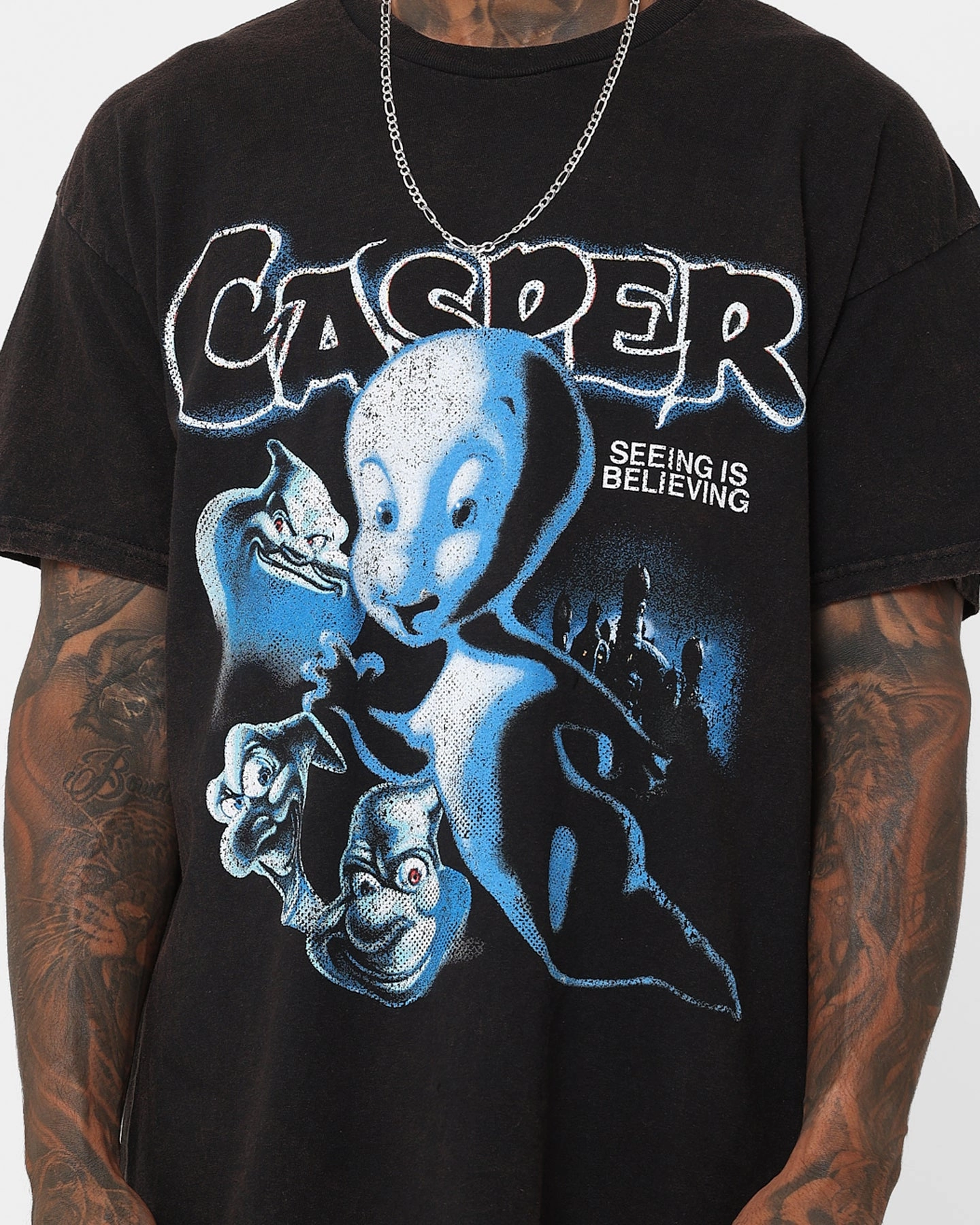 American Thrift X Casper Casper Vintage T-Shirt Black Wash High Density Cotton Sophisticated Casual