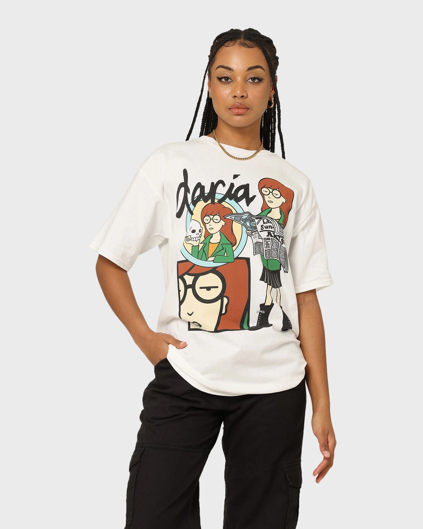Soft Fabric American Thrift X Daria Daria Premium Vintage T-Shirt White