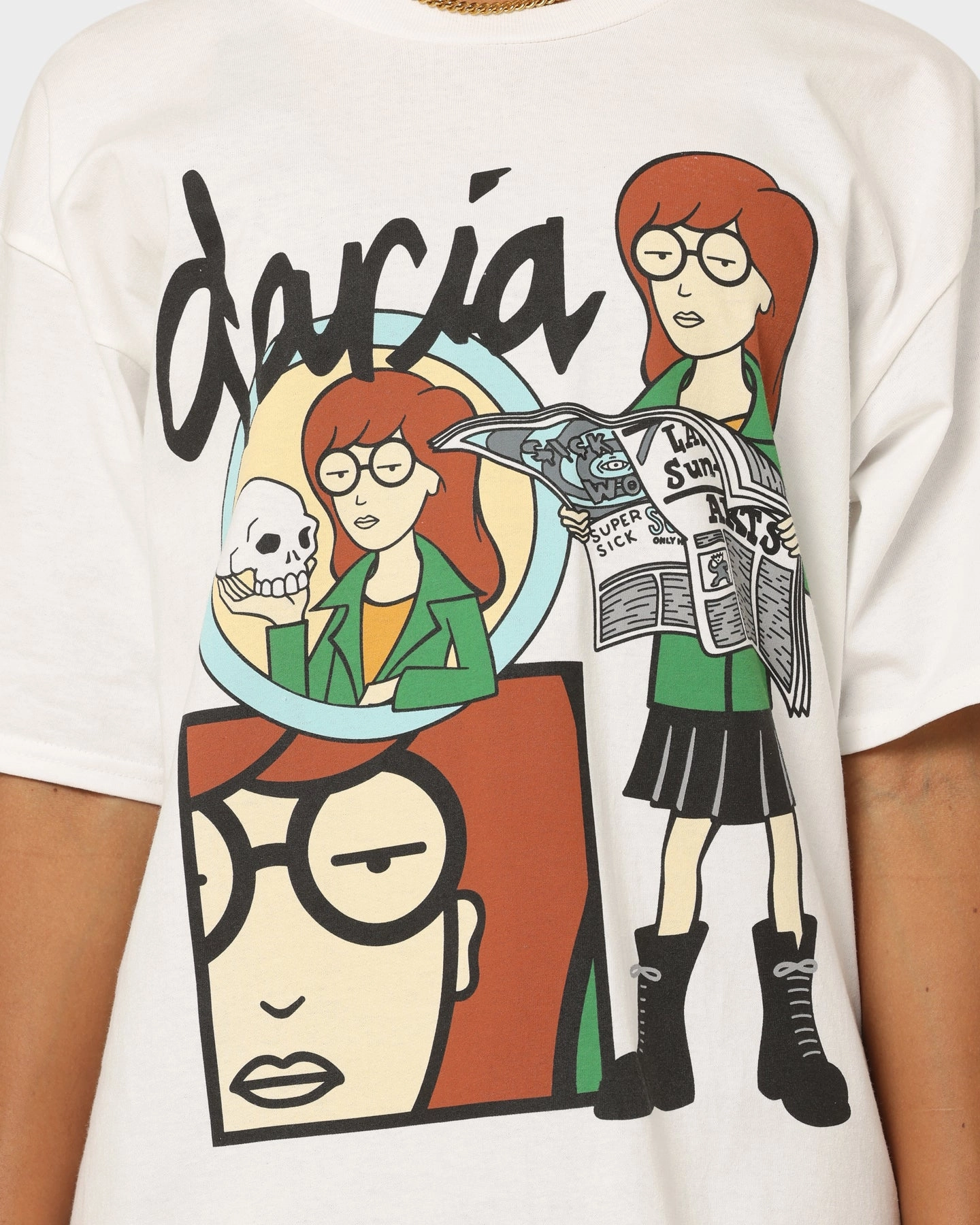Versatile Comfort Wear proper length American Thrift X Daria Daria Premium Vintage T-Shirt White