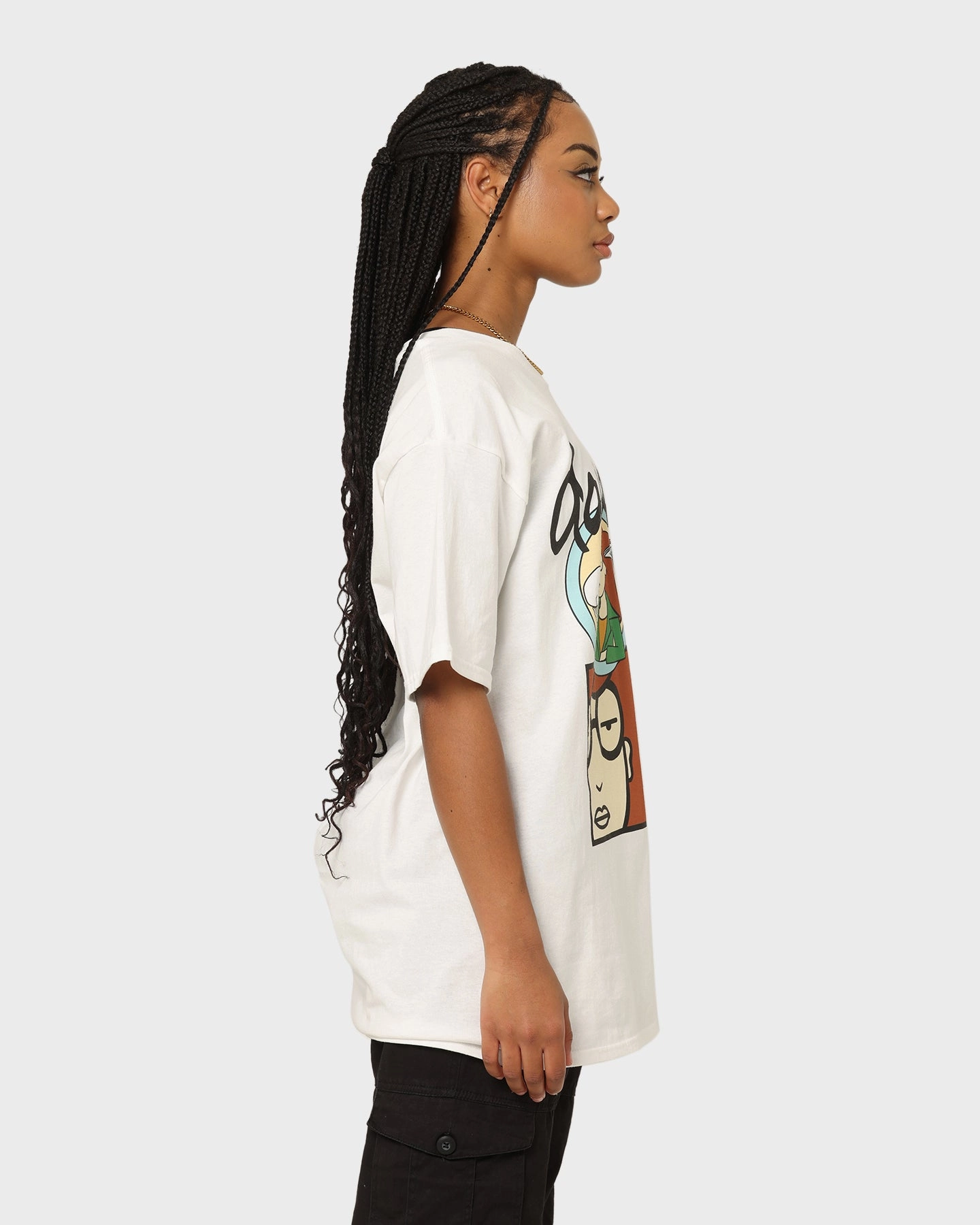 Chafe Free Armhole American Thrift X Daria Daria Premium Vintage T-Shirt White