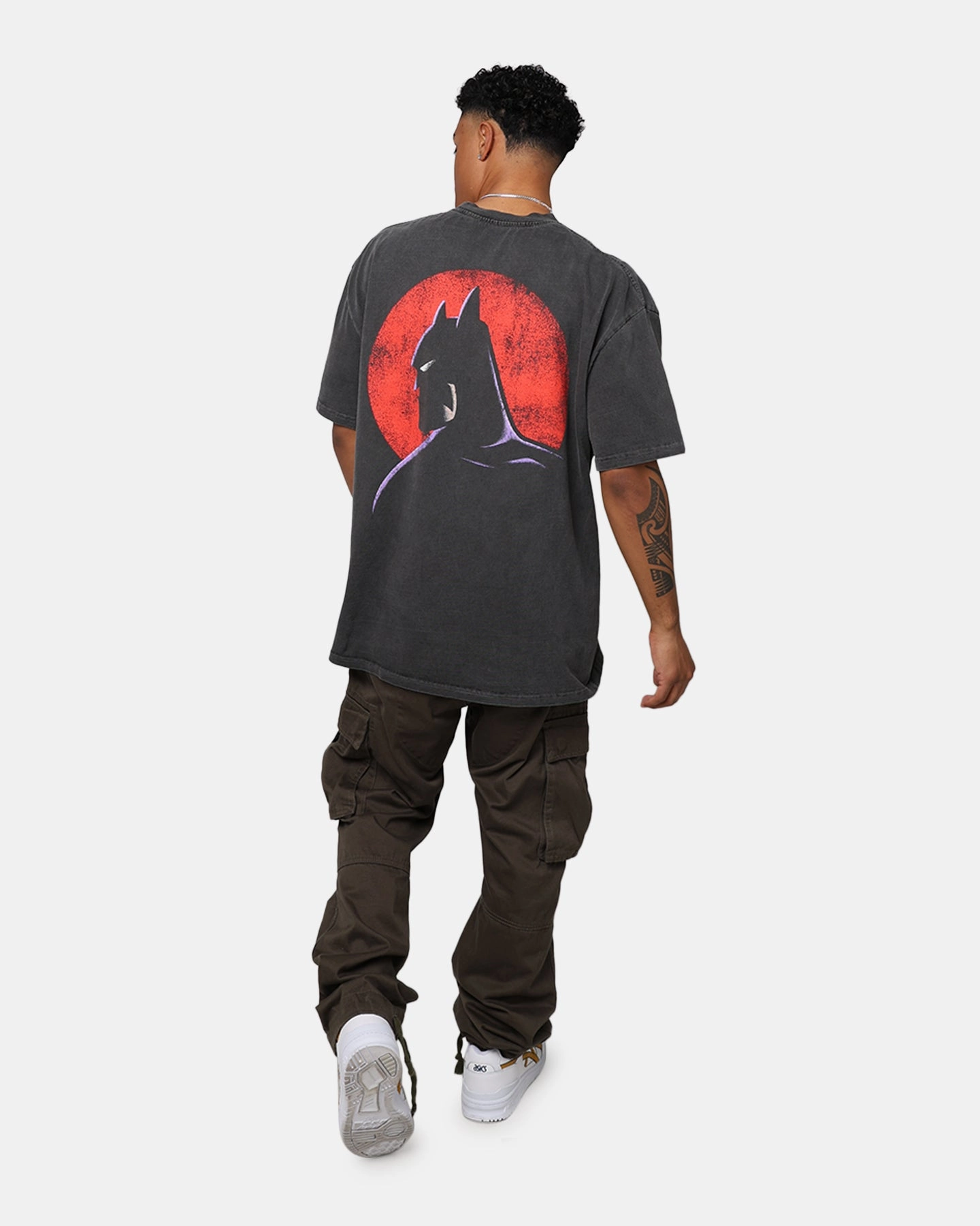 American Thrift X DC Batman The Animated Series Heavyweight Vintage T-Shirt Washed Black Sporty Look Wear