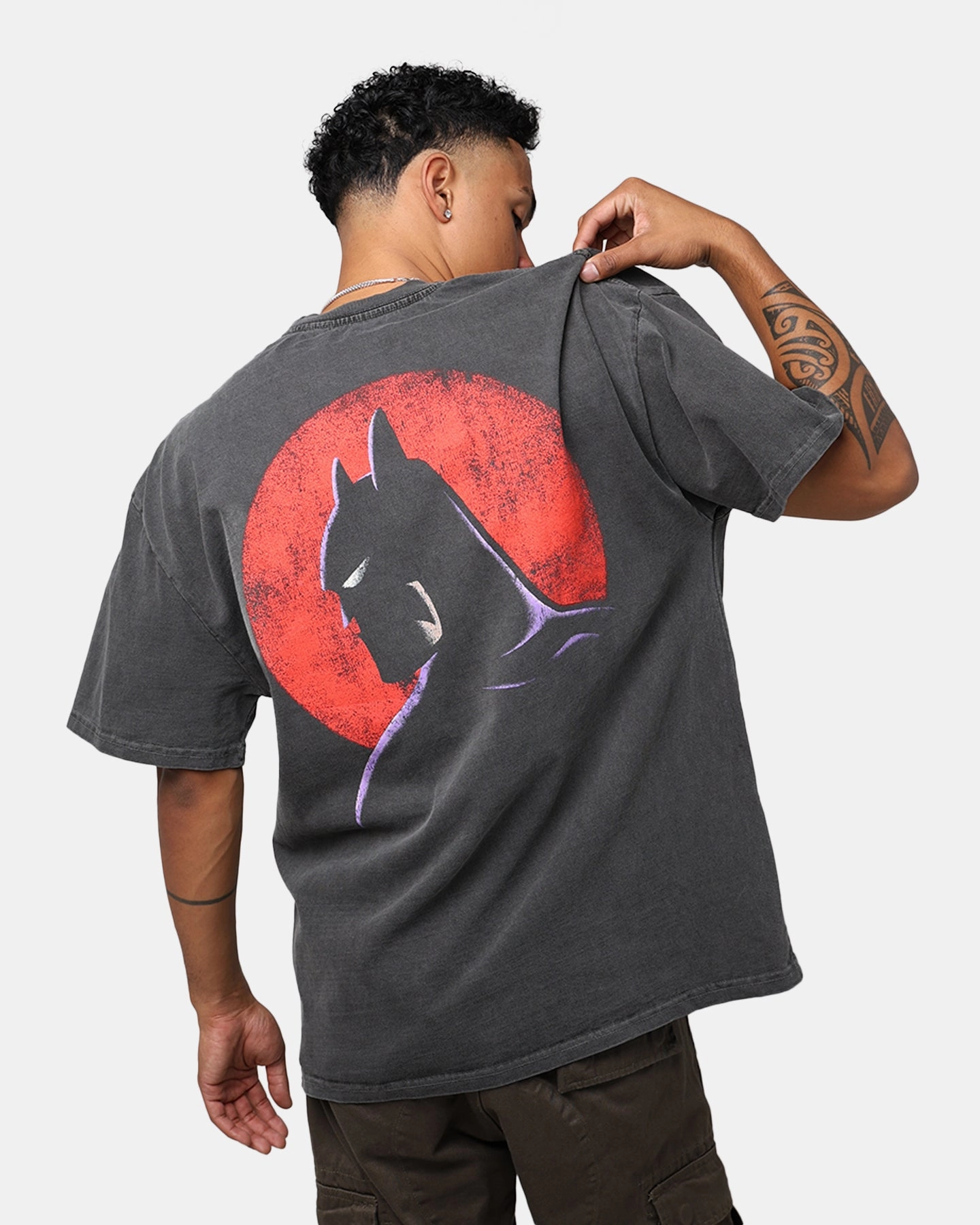 American Thrift X DC Batman The Animated Series Heavyweight Vintage T-Shirt Washed Black Outdoor Adventure Classic Style