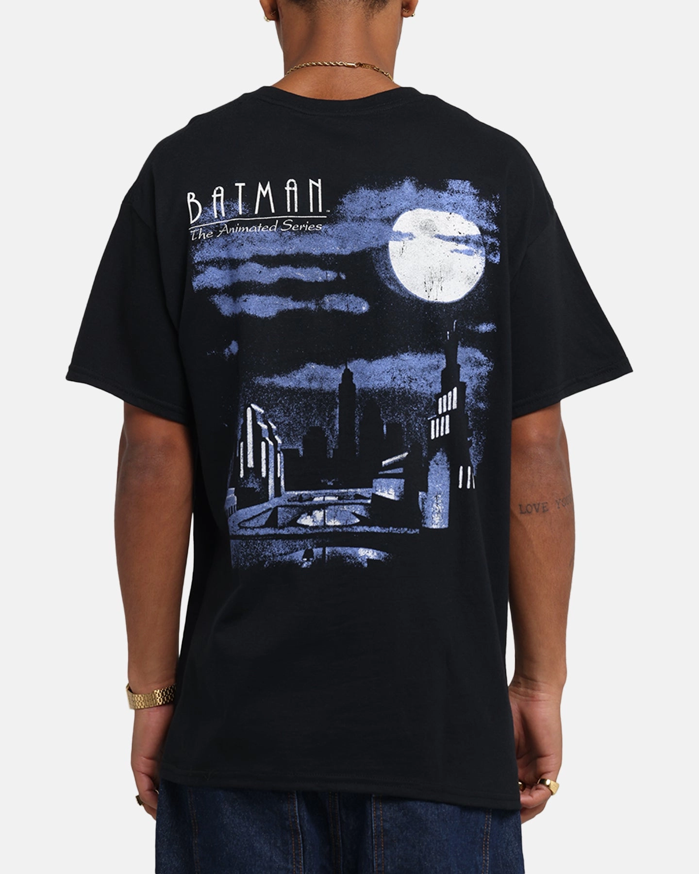 American Thrift X DC Batman The Animated Series T-Shirt Black Seasonal Casual DoubleStitchedHem
