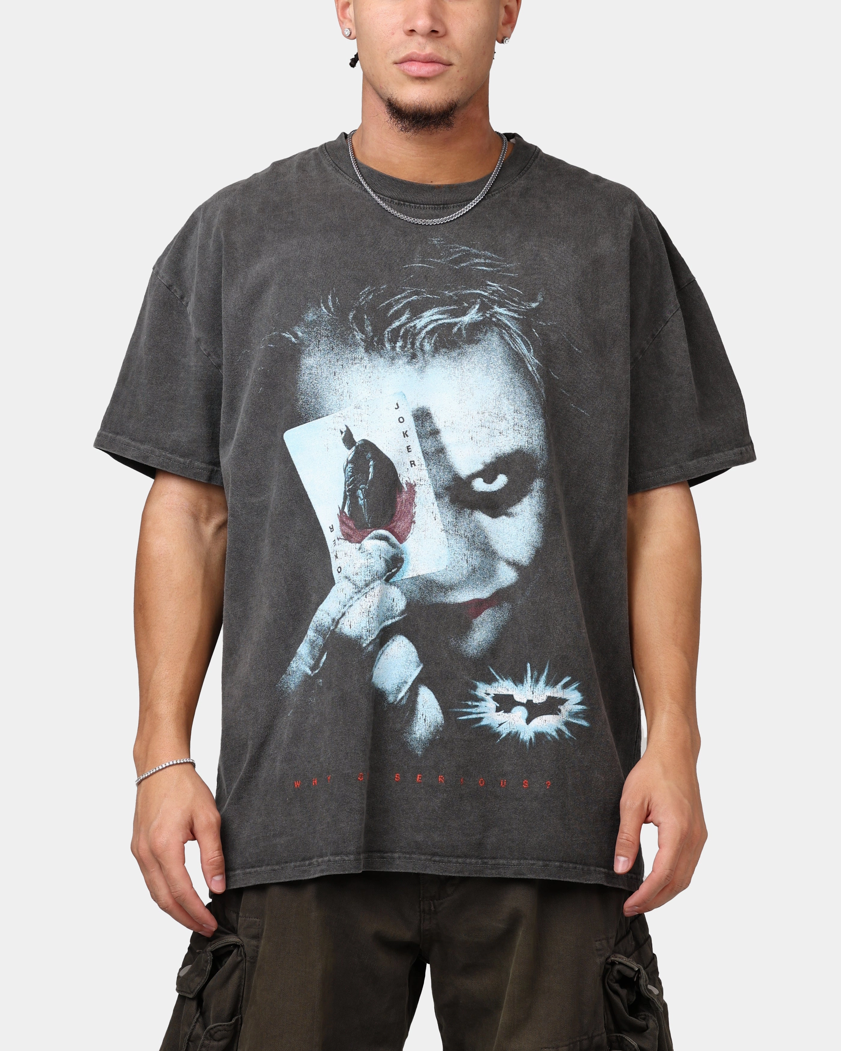 American Thrift X DC Batman The Dark Knight '08 Heavyweight T-Shirt Black Wash TemperatureControl Fabric