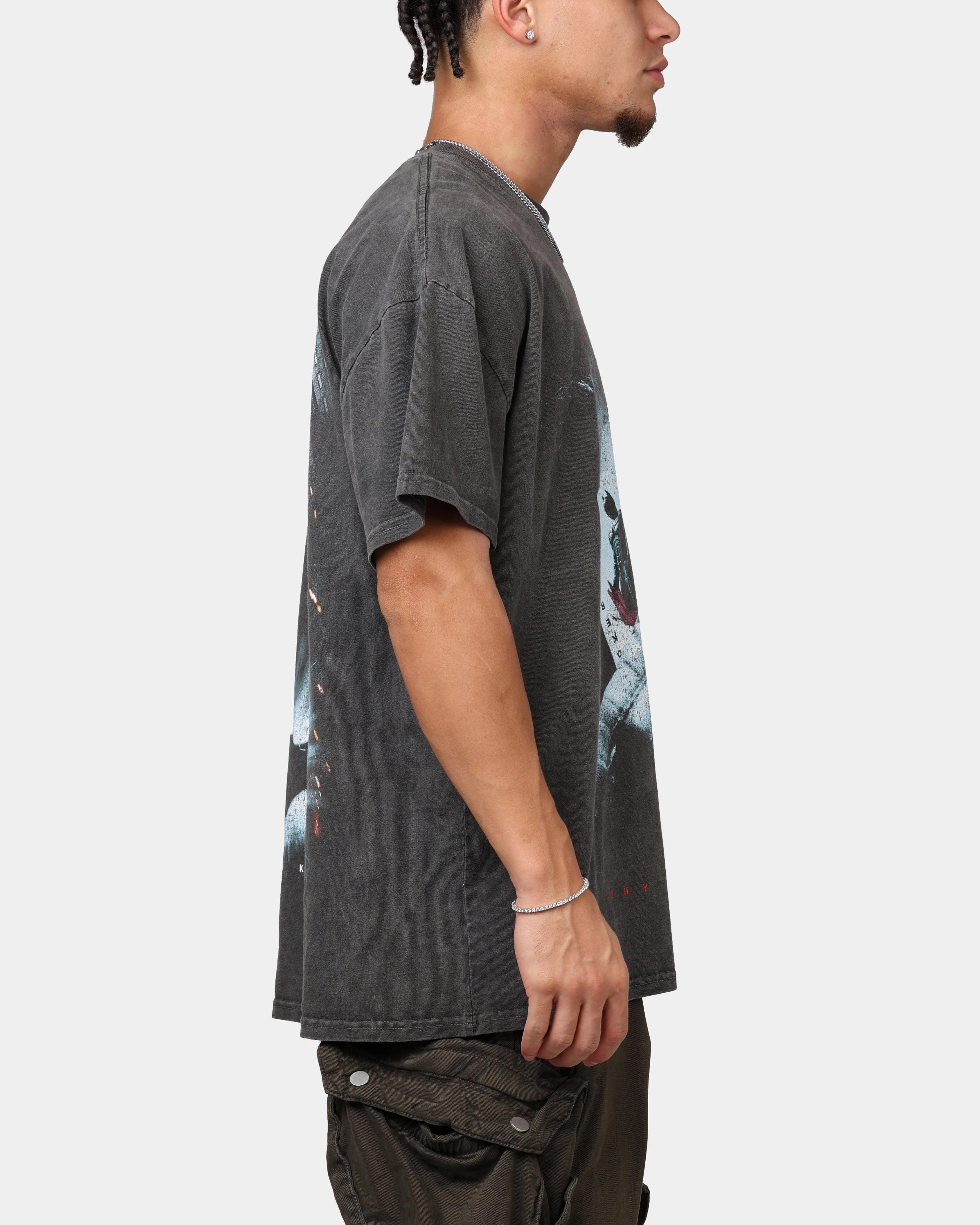 American Thrift X DC Batman The Dark Knight '08 Heavyweight T-Shirt Black Wash Stretchable Armholes