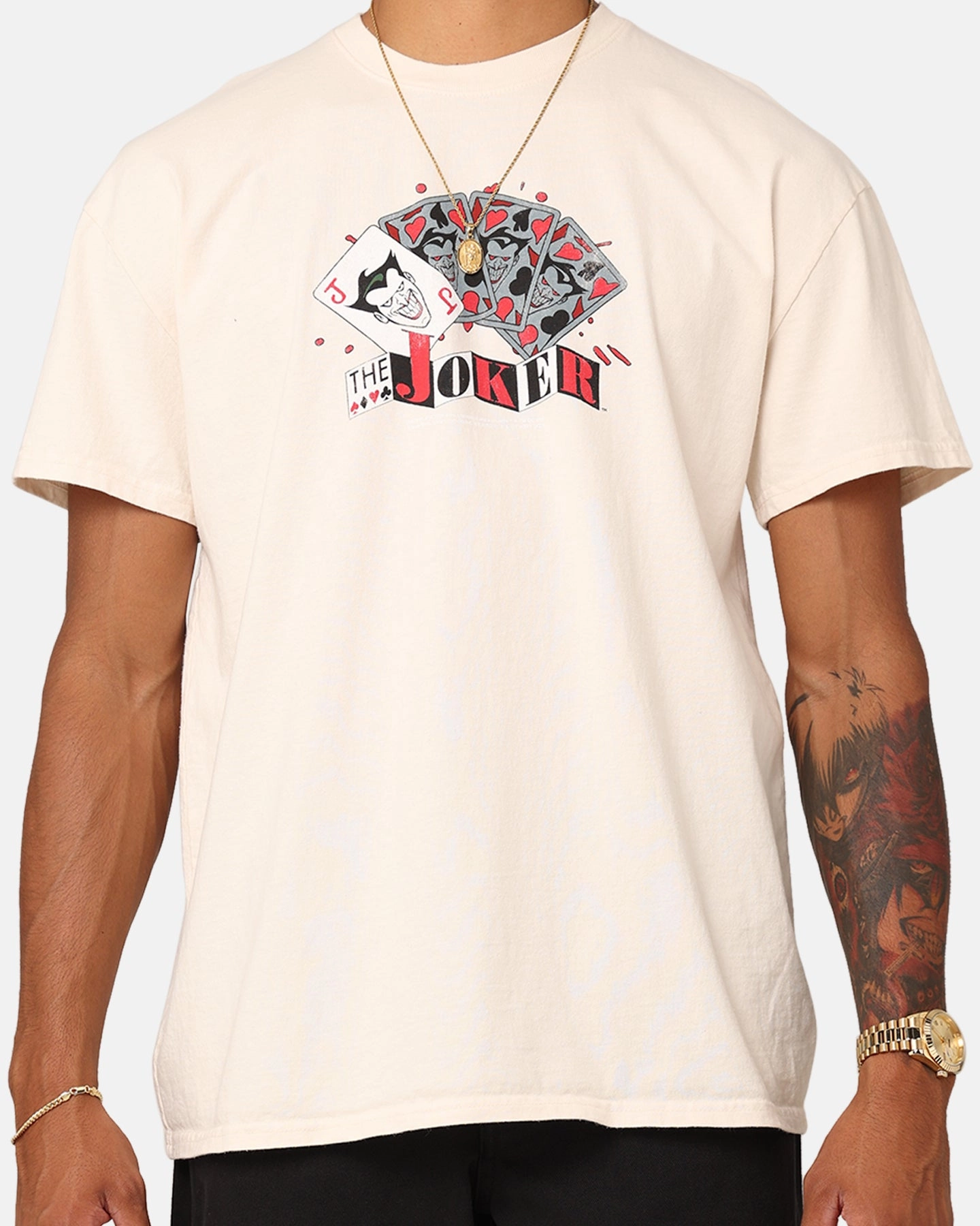 Low Profile Silhouette winter warmth American Thrift X DC Batman The Joker 93 Heavyweight Vintage T-Shirt Off White