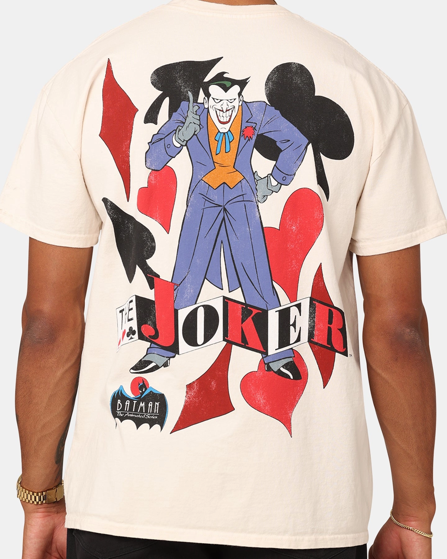 American Thrift X DC Batman The Joker 93 Heavyweight Vintage T-Shirt Off White MinimalistStitching Self Fabric Tape