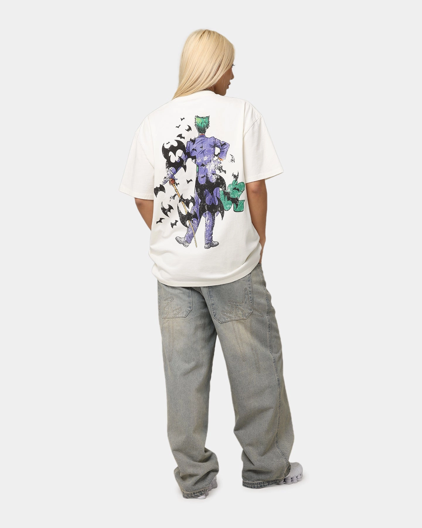 Light and Breathable Wool combination American Thrift X DC Batman The Joker Cane Heavy T-Shirt Off White