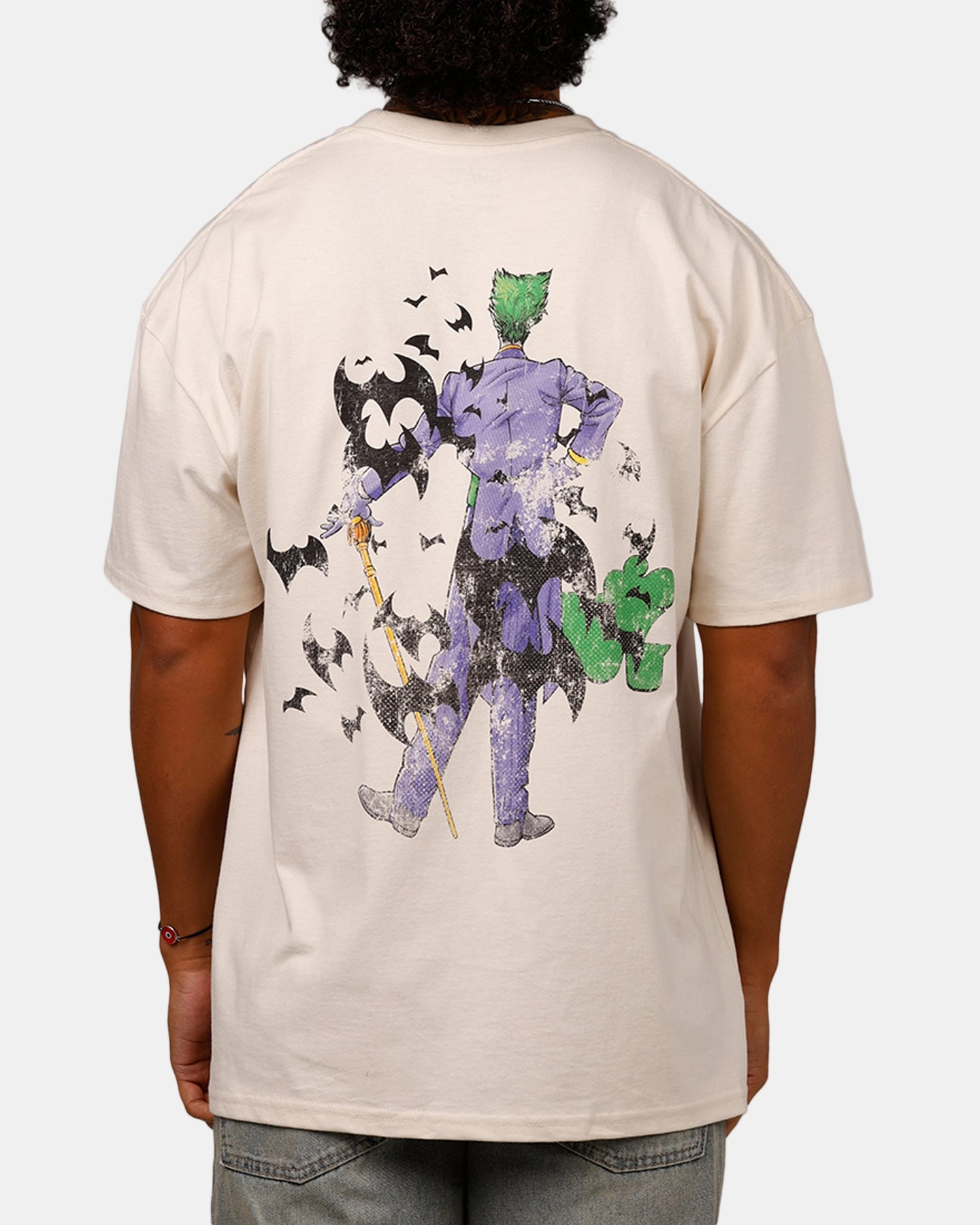 Lightweight Style American Thrift X DC Batman The Joker Cane Heavy T-Shirt Off White