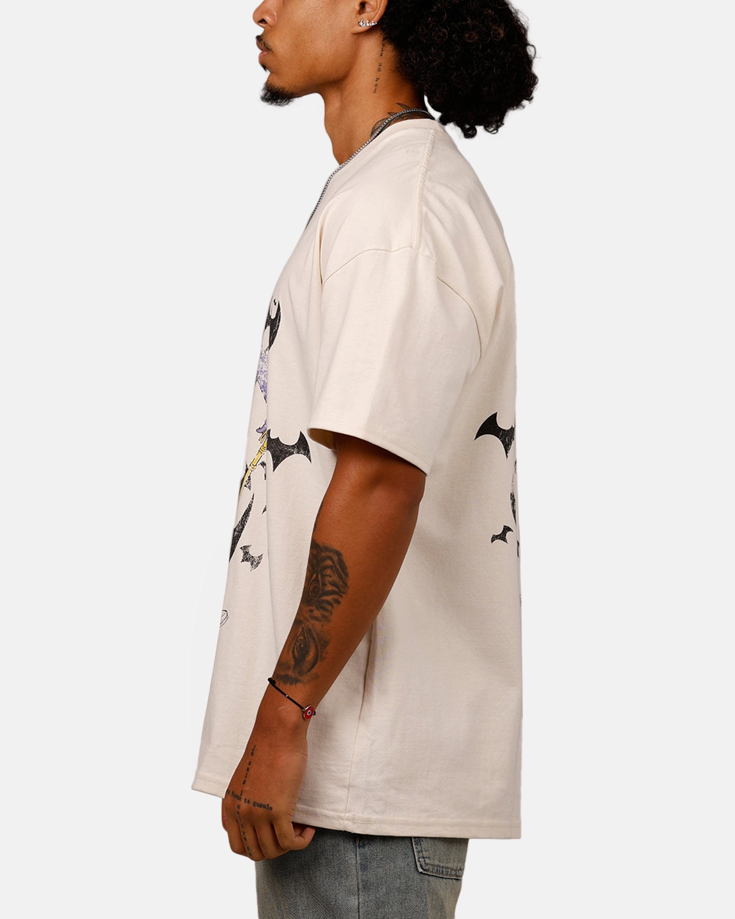 American Thrift X DC Batman The Joker Cane Heavy T-Shirt Off White Relaxed Vibe sale season