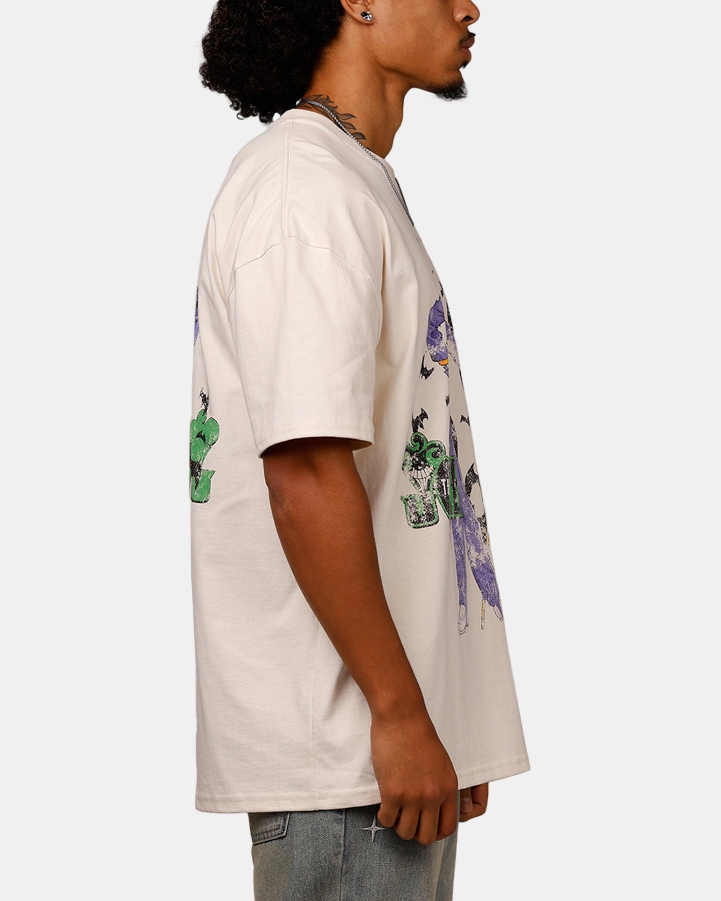 American Thrift X DC Batman The Joker Cane Heavy T-Shirt Off White Easy Comfort
