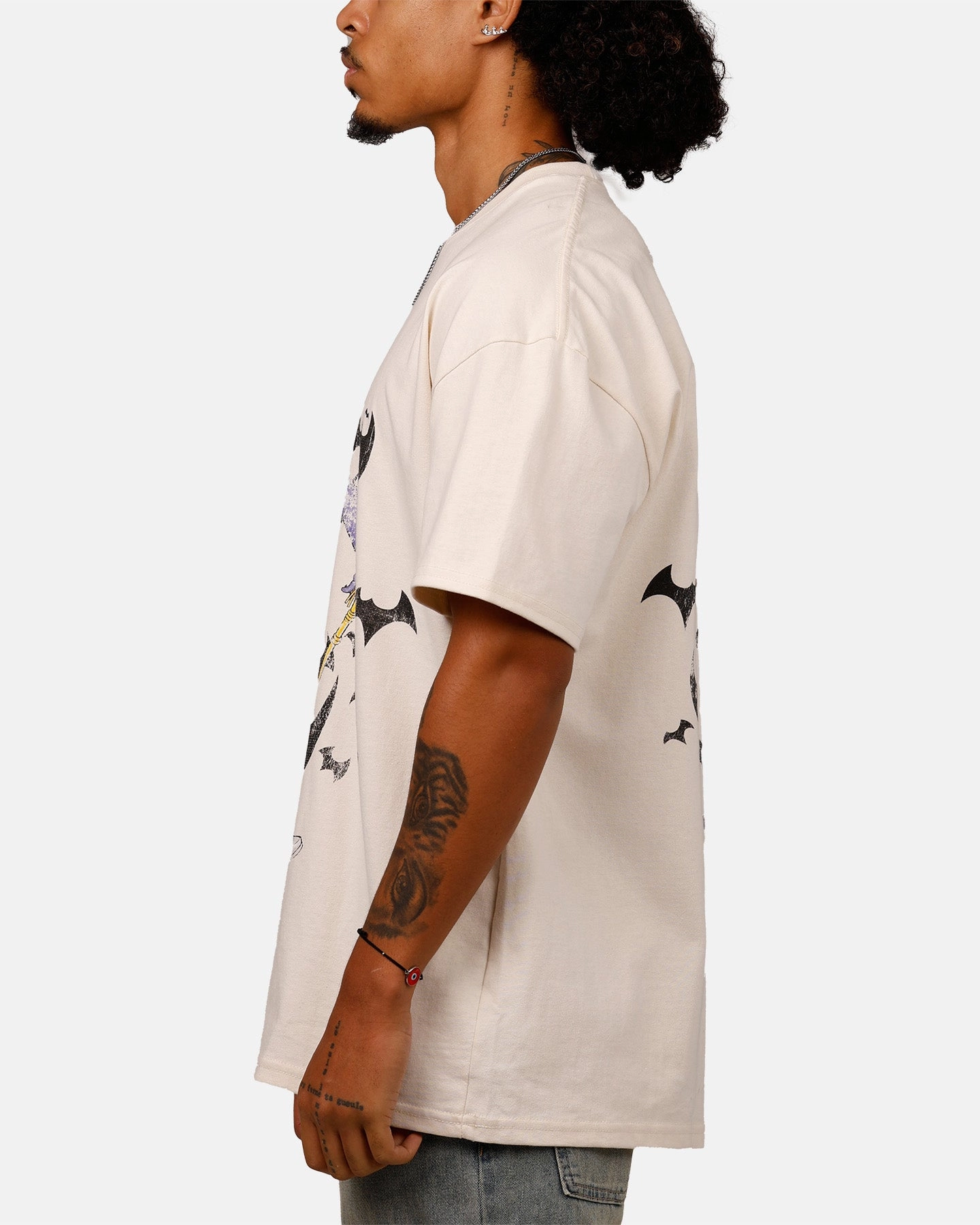 American Thrift X DC Batman The Joker Cane Heavyweight T-Shirt Off White Recycled Polyester