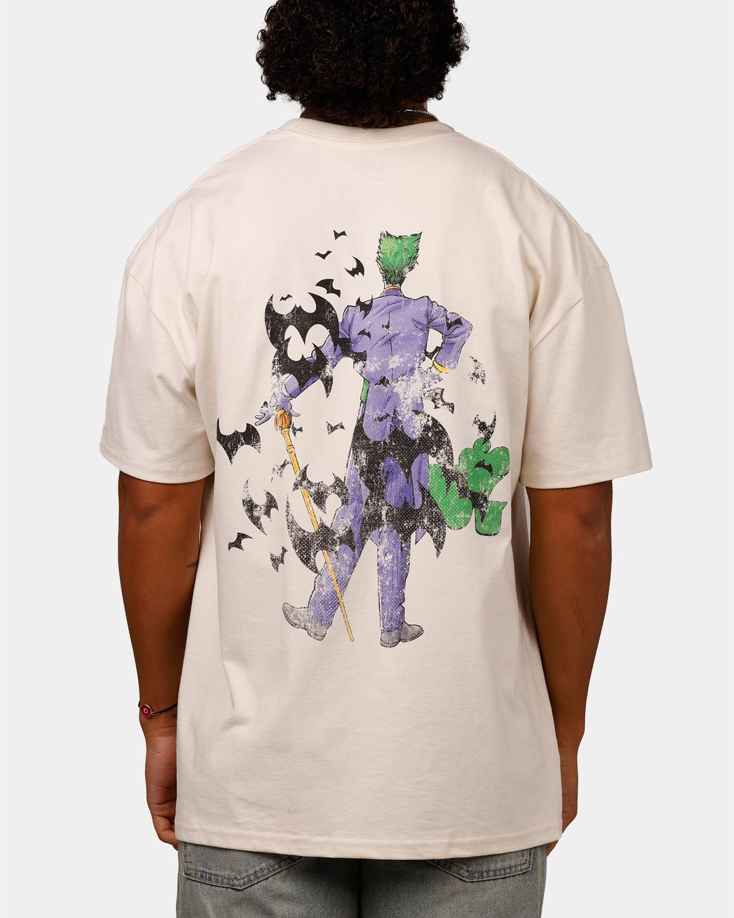 American Thrift X DC Batman The Joker Cane Heavyweight T-Shirt Off White Comfort and style Chic Vibes