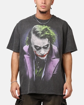 American Thrift X DC Batman The Joker Magic Trick Heavyweight T-Shirt Black Wash Soft and breathable