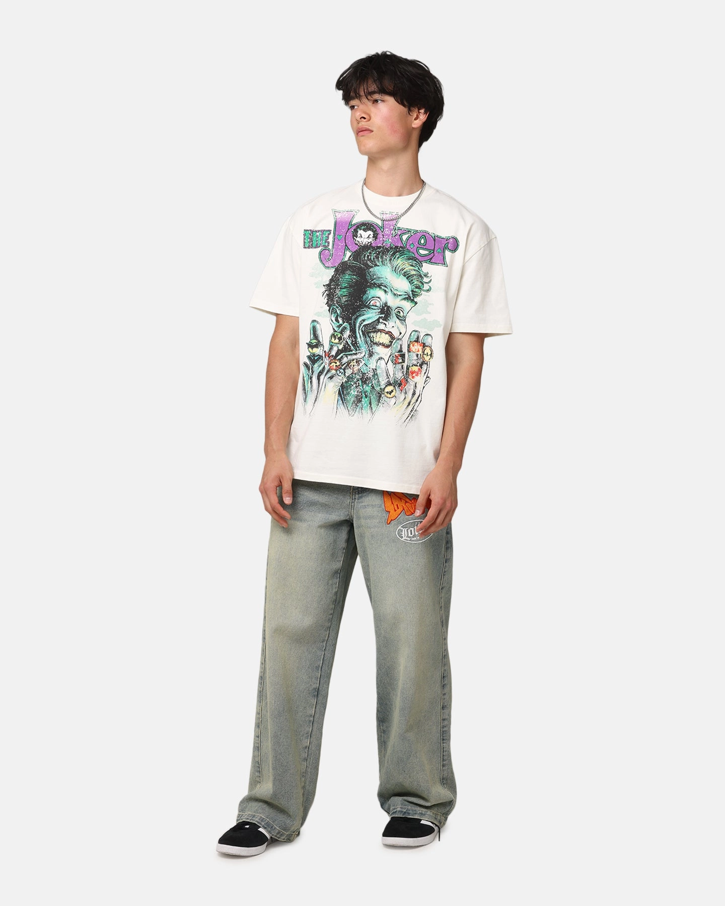 American Thrift X DC Batman The Joker Rings Heavyweight T-Shirt Off White Chic Design