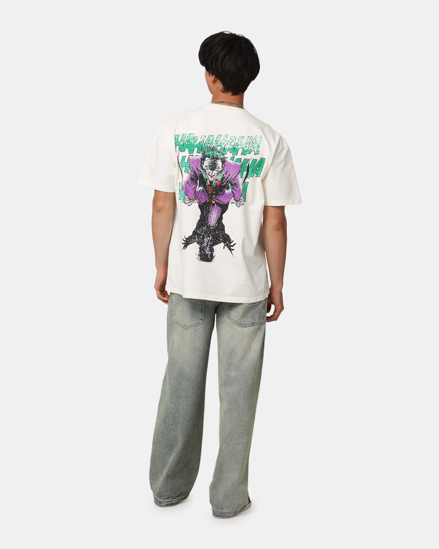American Thrift X DC Batman The Joker Rings Heavyweight T-Shirt Off White Matte Look No Shrink Technology
