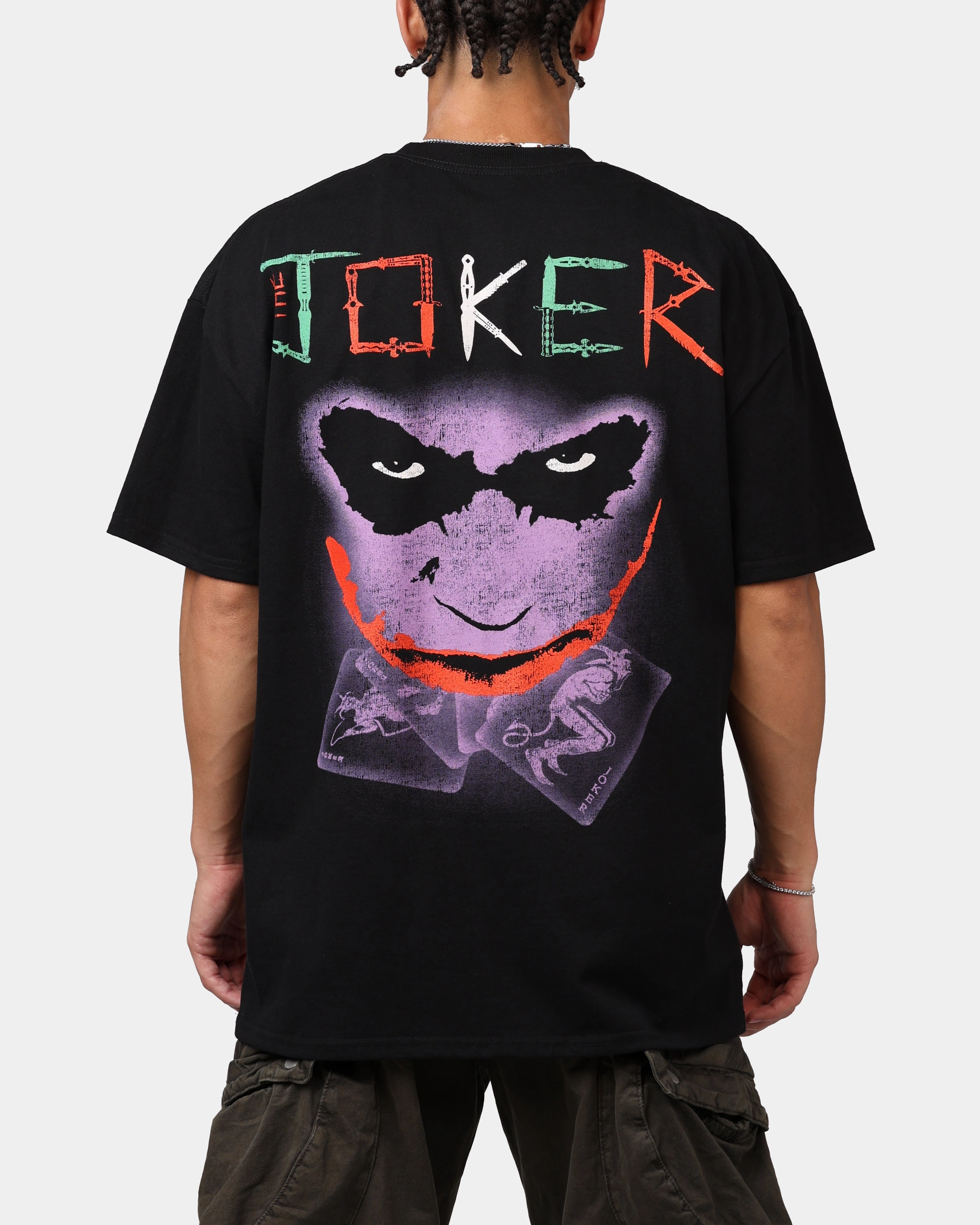American Thrift X DC Batman The Joker Scars Heavyweight T-Shirt Black Chic Comfort Wear anti static coating