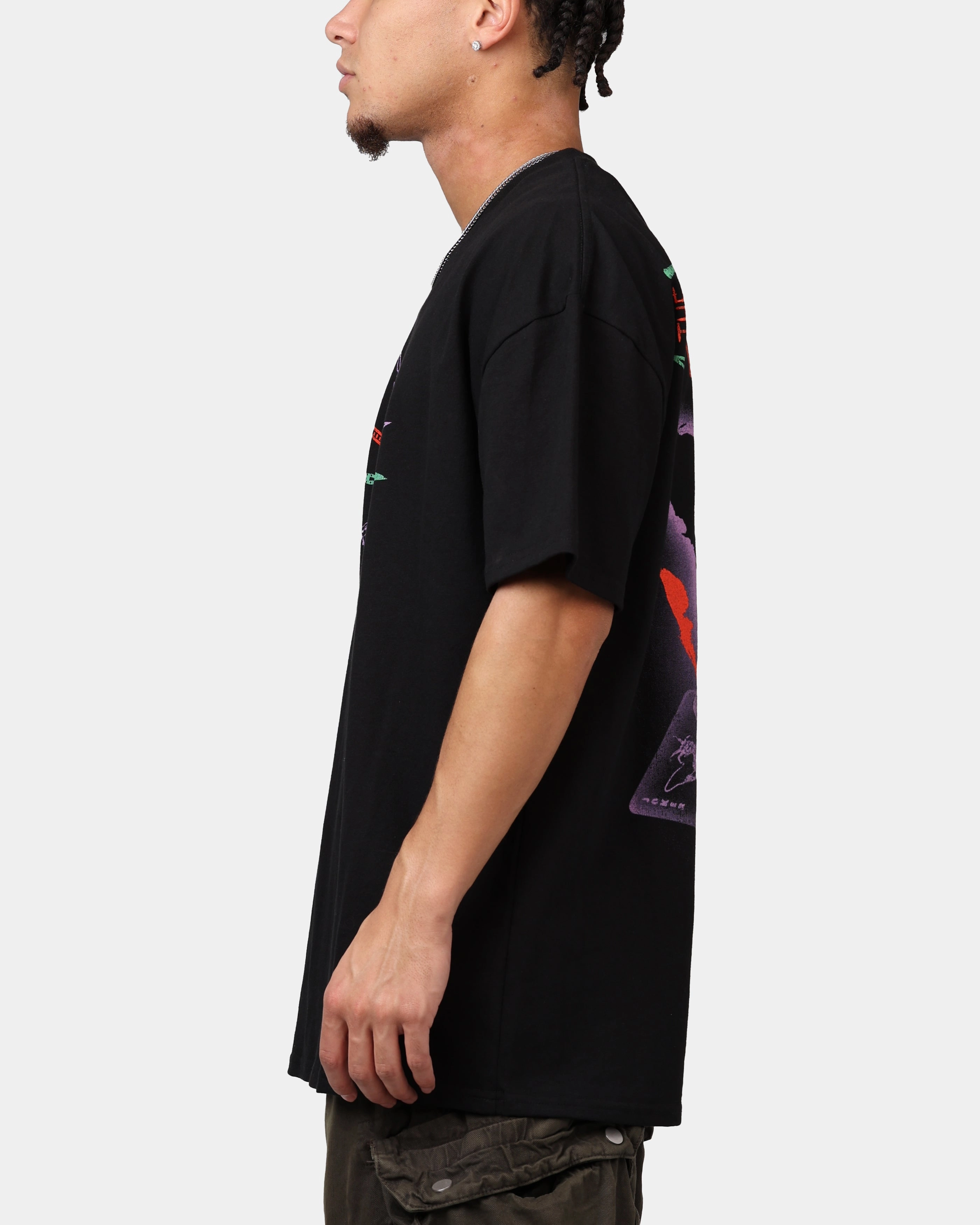 American Thrift X DC Batman The Joker Scars Heavyweight T-Shirt Black Outdoor Adventure Odor Resistant Treatment