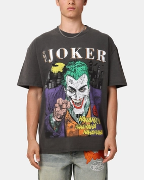 Comfortable Look Comfy Casual Wear American Thrift X DC Batman The Joker Vote For Me Heavyweight T-Shirt Black Wash