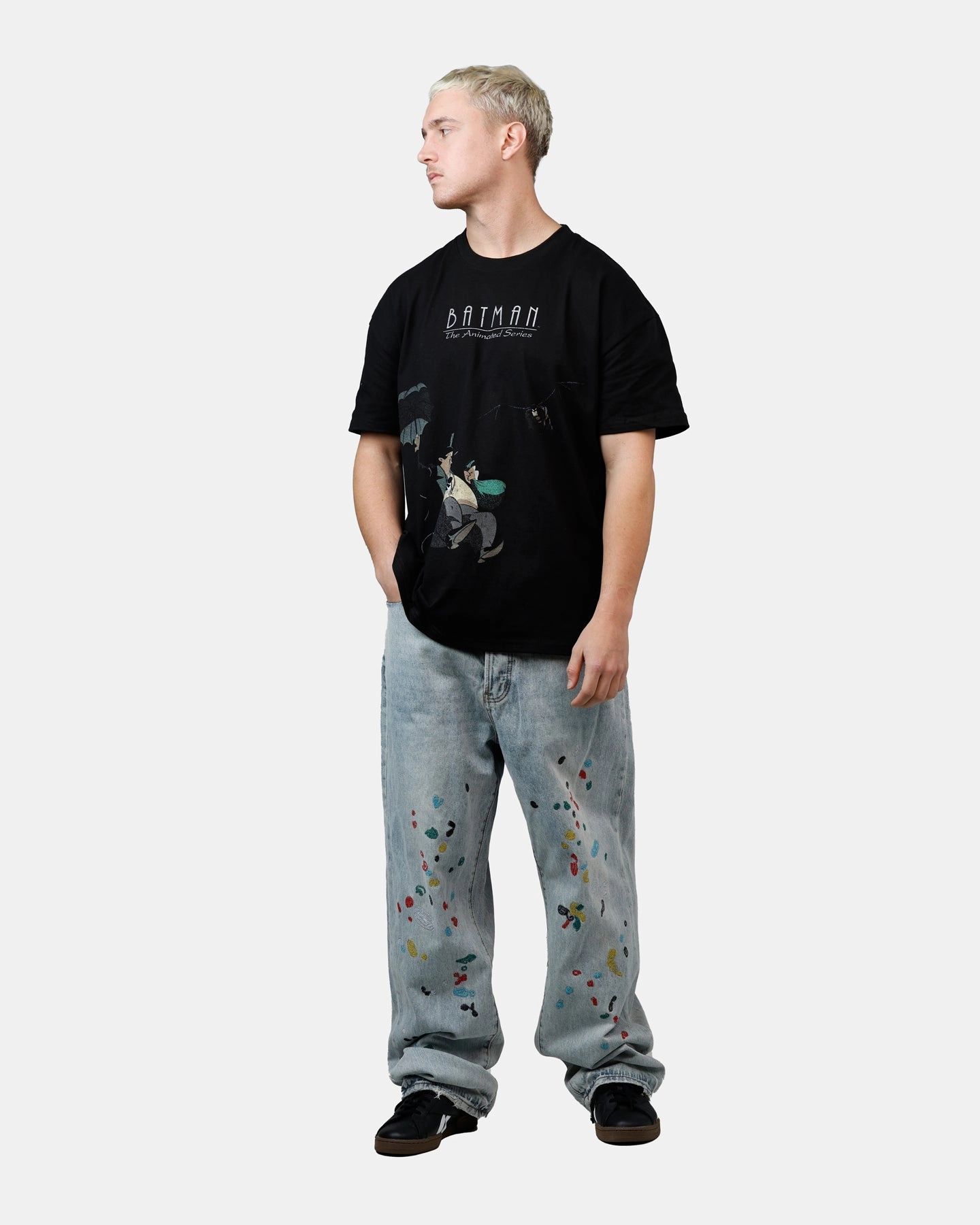 American Thrift X DC The Penguin Heavy T-Shirt Black Essential Fashion