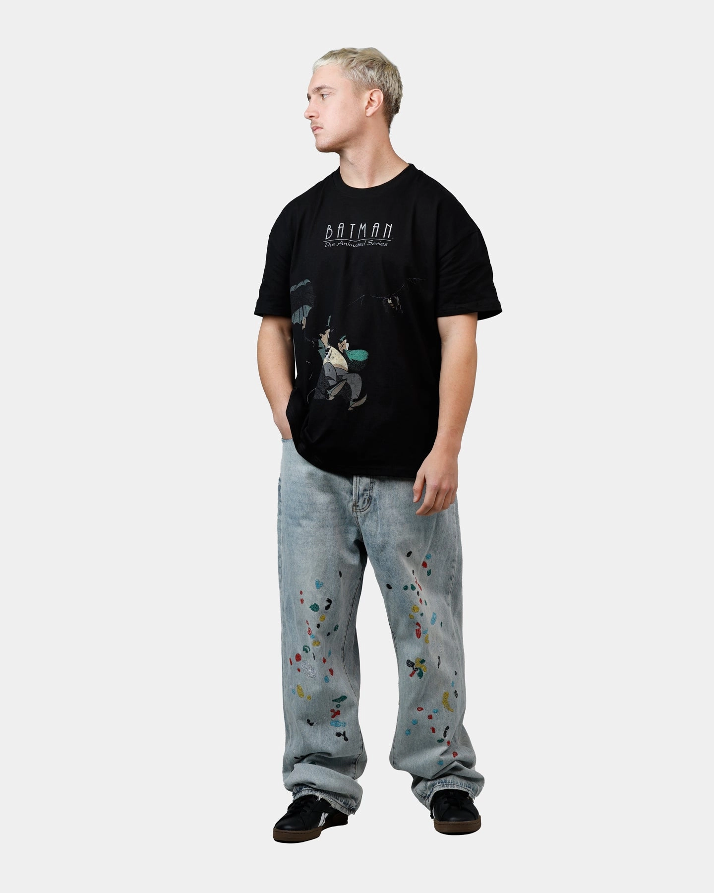 American Thrift X DC The Penguin Heavyweight T-Shirt Black Low Environmental Impact