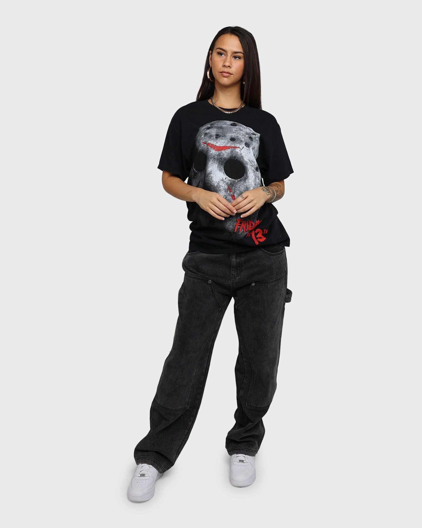 Everyday Trend Chic and Soft American Thrift X Friday The 13th Jason's Mask Vintage T-Shirt Black Wash