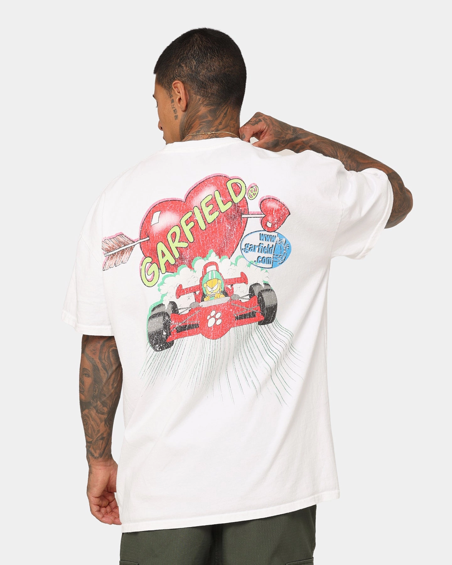 American Thrift X Garfield Race Heavyweight T-Shirt White Eco Certified Textile