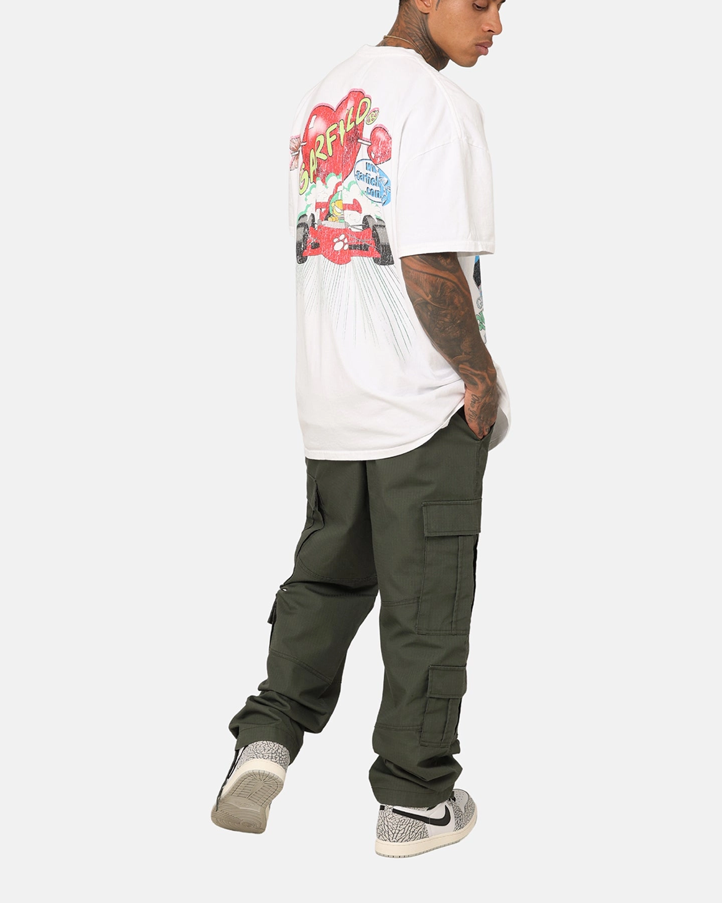 American Thrift X Garfield Race Heavyweight T-Shirt White Anti Shrinkage Treatment Smart Outfit