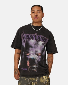 American Thrift X Goosebumps Barking Ghost Vintage T-Shirt Black Formal Elegance Relaxed Armhole Cut