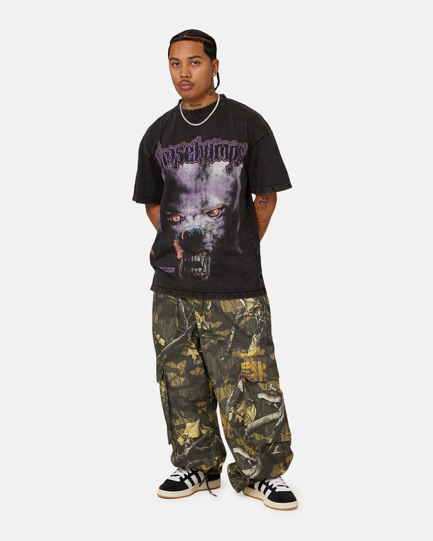 American Thrift X Goosebumps Barking Ghost Vintage T-Shirt Black Indoor Comfort Minimalist Look