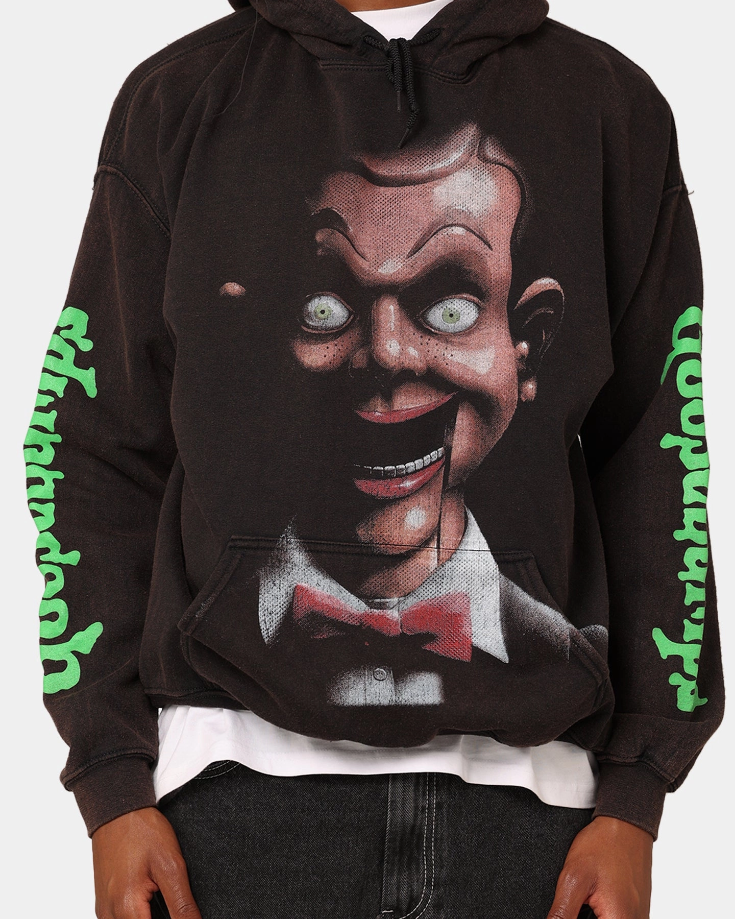 Lightweight Fabric Layered Security Pockets American Thrift X Goosebumps Living Dummy Hoodie Washed Charcoal