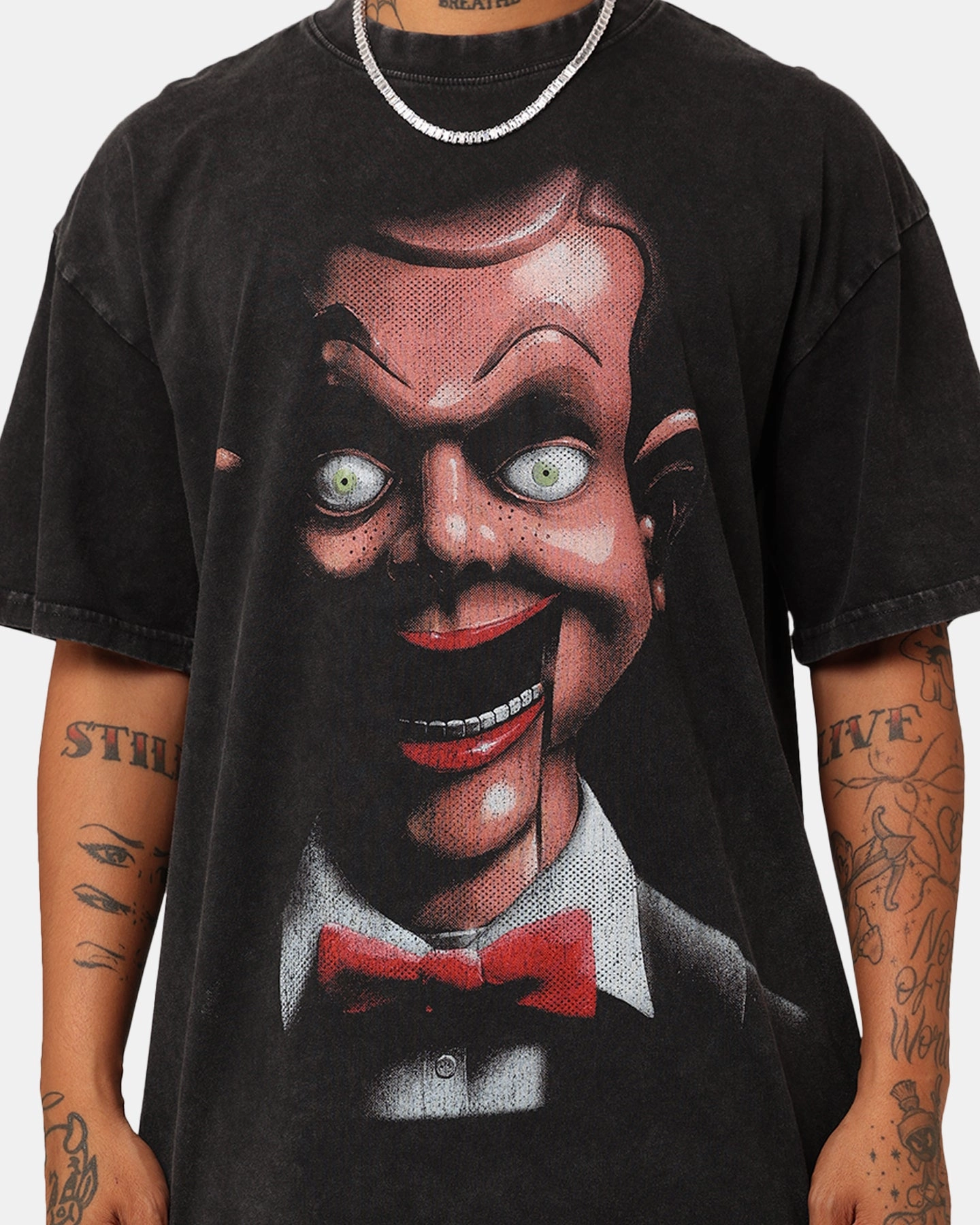 American Thrift X Goosebumps Living Dummy Vintage T-Shirt Black Wash Sporty Layer
