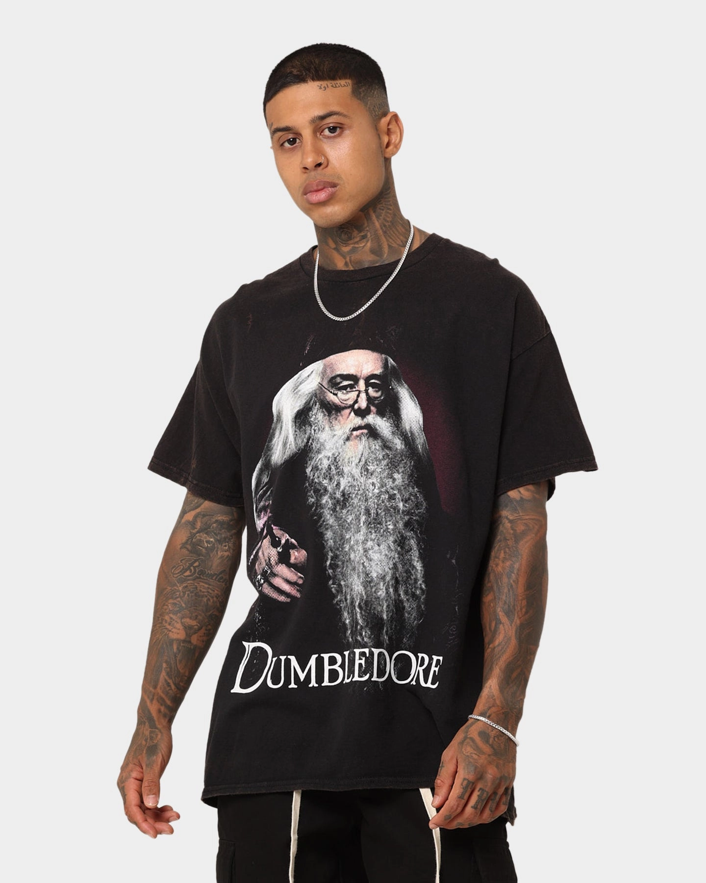 Comfy Layer Everyday Outfit American Thrift X Harry Potter Dumbledore Vintage T-Shirt Black Wash