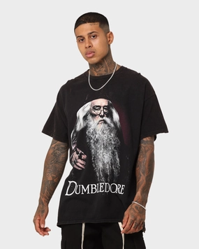 Comfy Layer Everyday Outfit American Thrift X Harry Potter Dumbledore Vintage T-Shirt Black Wash
