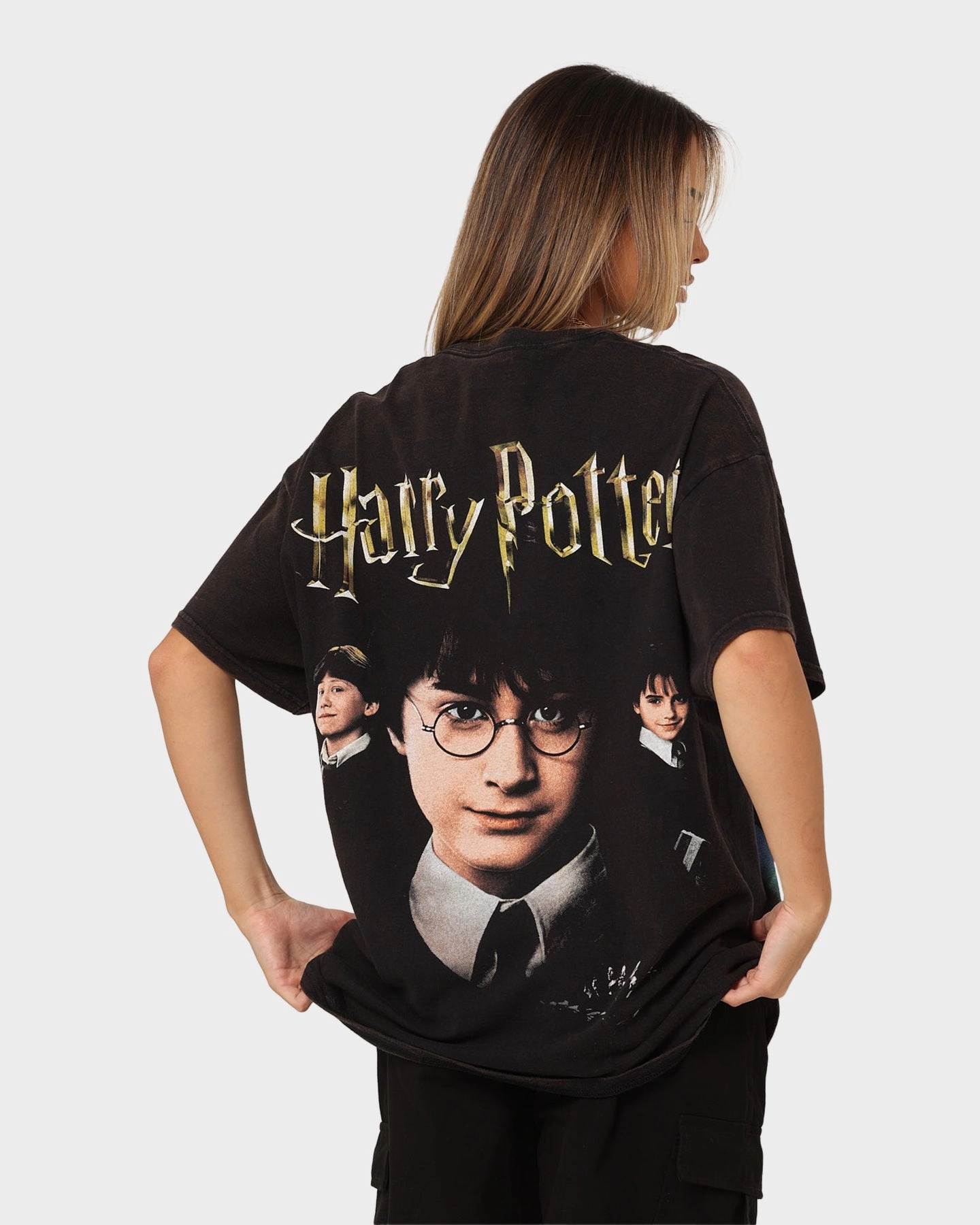 American Thrift X Harry Potter Potter Vintage T-Shirt Black Wash Fashionable Piece Active Wearable