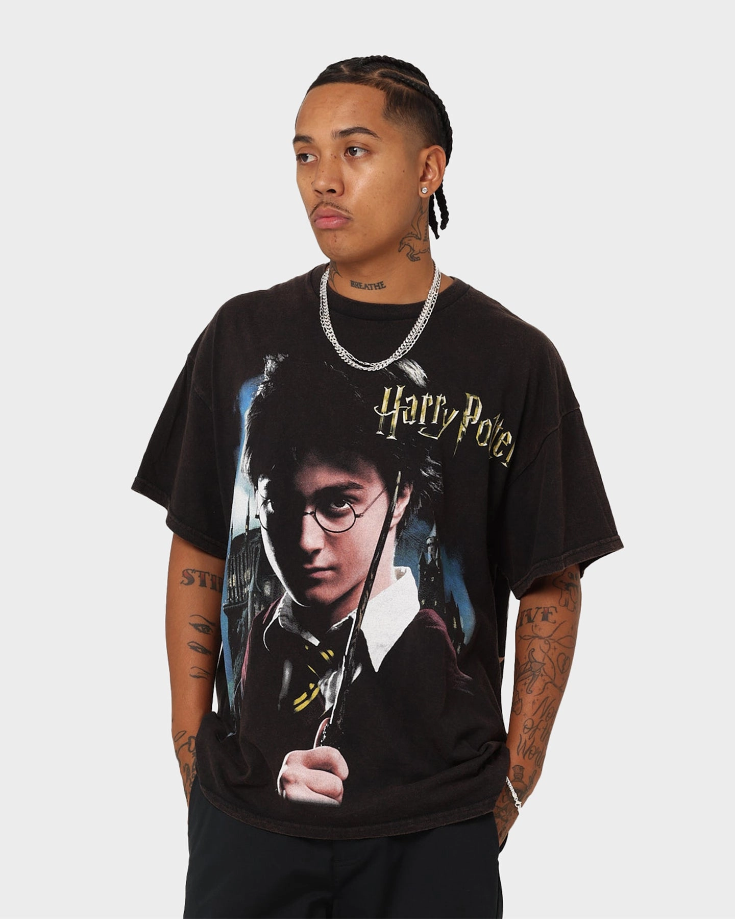 American Thrift X Harry Potter Potter Vintage T-Shirt Black Wash Antibacterial Treatment