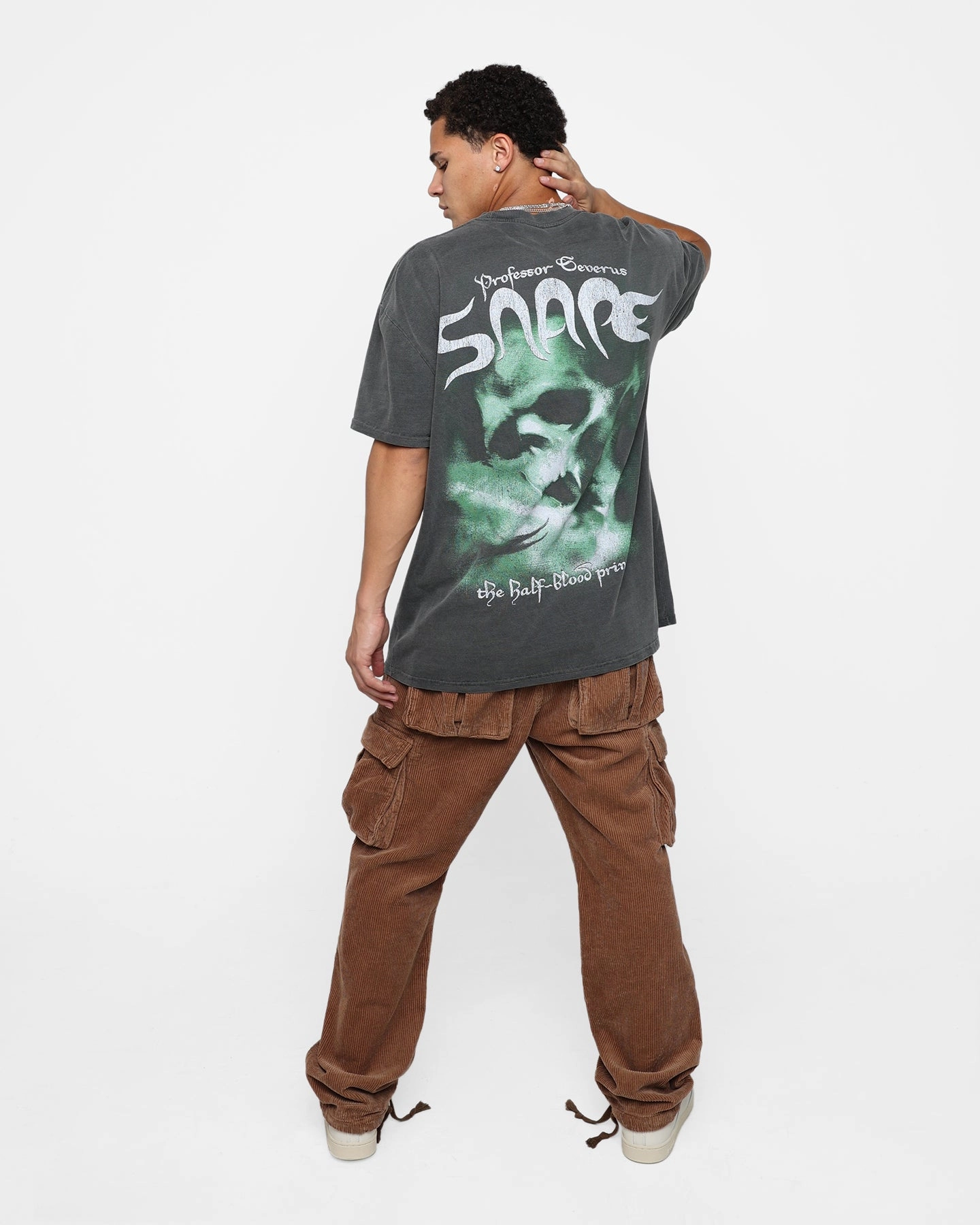 Stretch Jersey Knit Basic Wear American Thrift X Harry Potter Snape Heavyweight Vintage T-Shirt Black Wash
