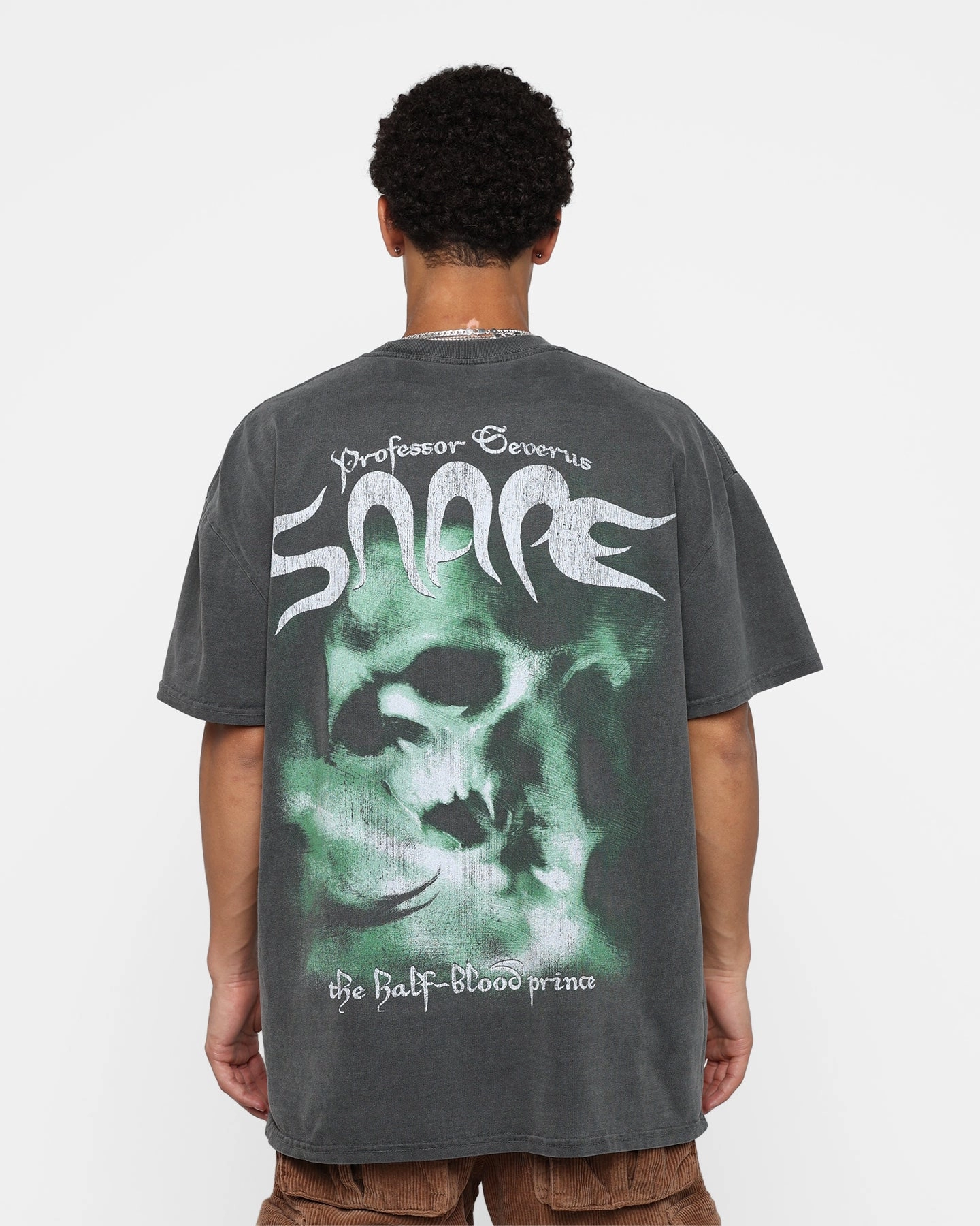 Christmas Printed design American Thrift X Harry Potter Snape Heavyweight Vintage T-Shirt Black Wash