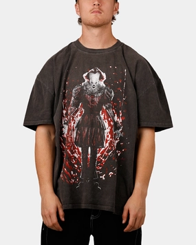 Ribbed collar American Thrift X IT 'Horror Classics' The Dead Lights Heavyweight T-Shirt Black Wash