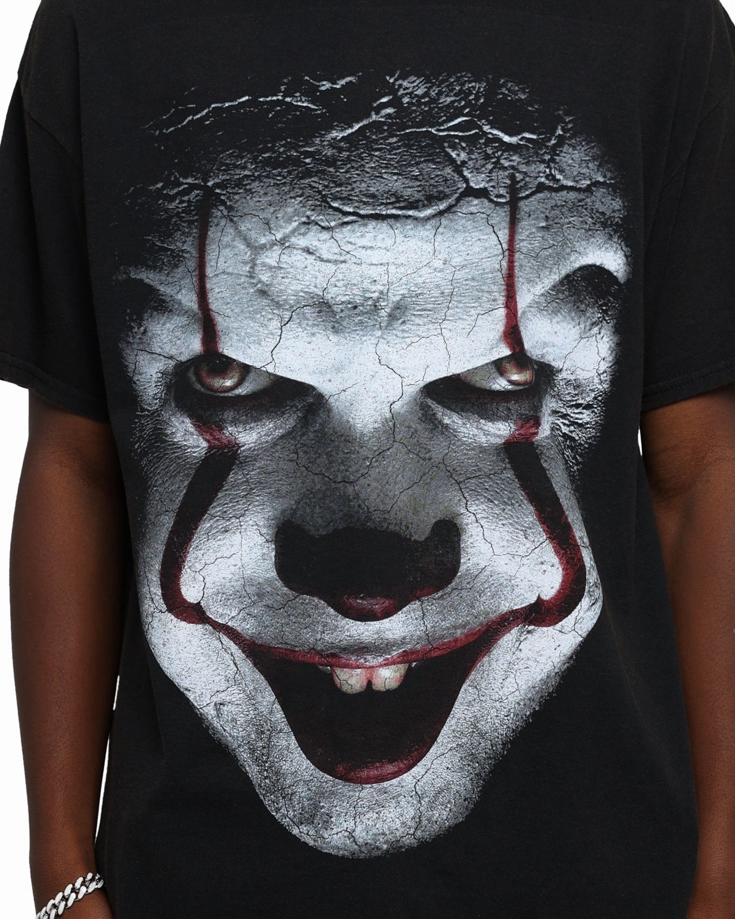 Sleek Design NonIronTechnology American Thrift X IT Pennywise Vintage T-Shirt Black Wash